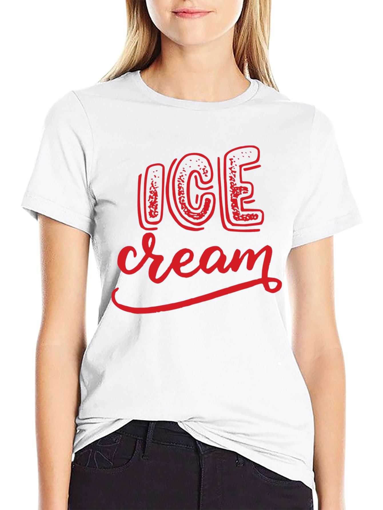 Ice Cream Graphic Tee - Black Casual Shirt