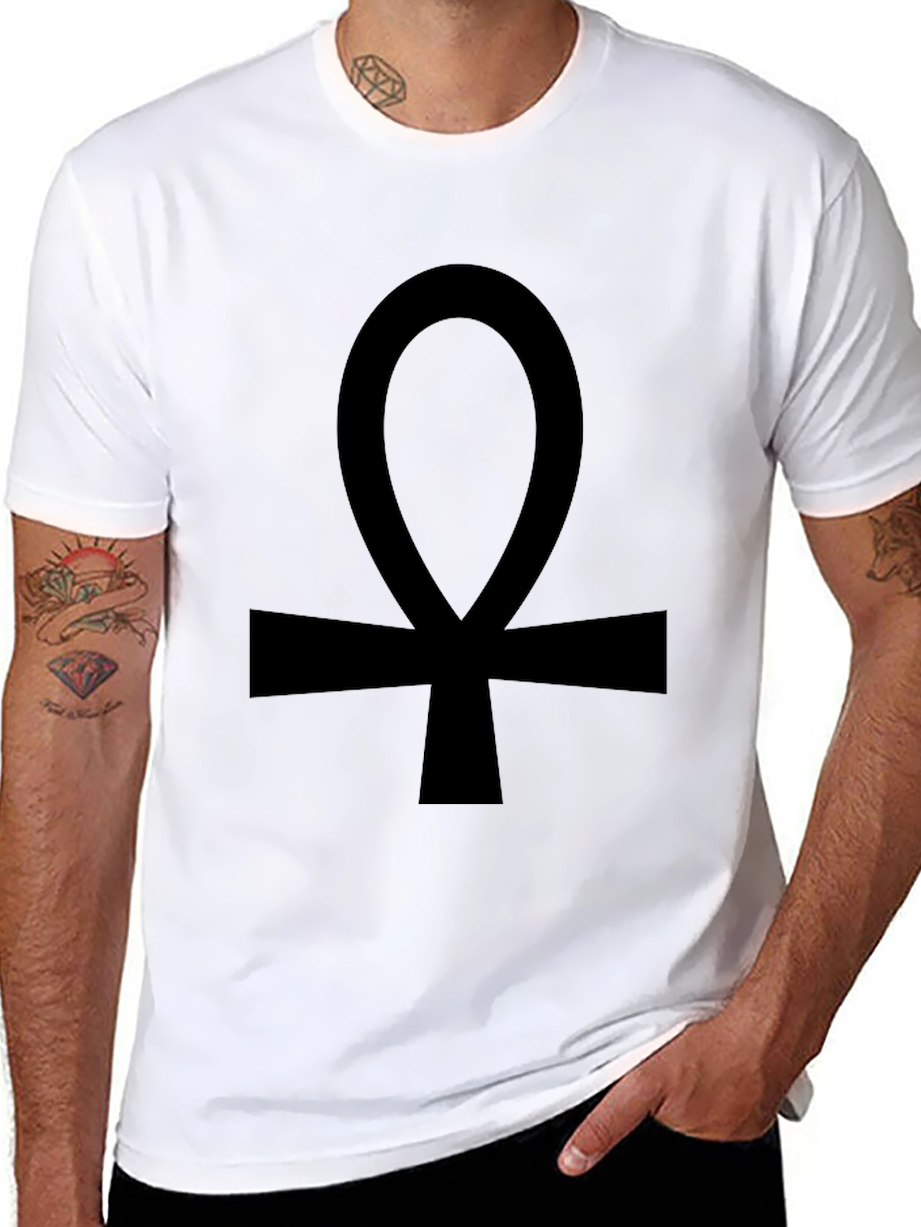 Black Ankh T-Shirt - Egyptian Symbol Tee
