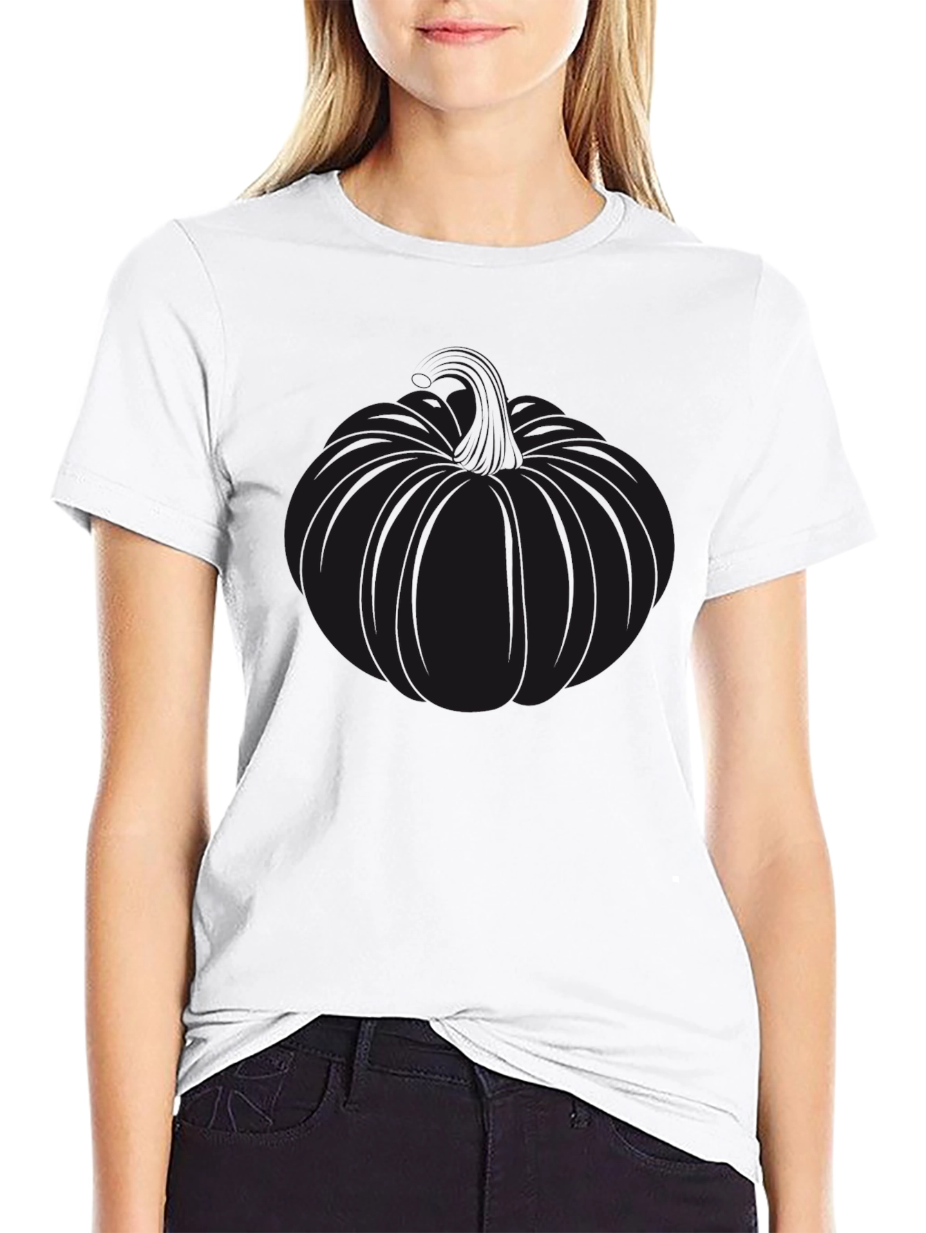 Mens Black Pumpkin Graphic Tee - Halloween Style