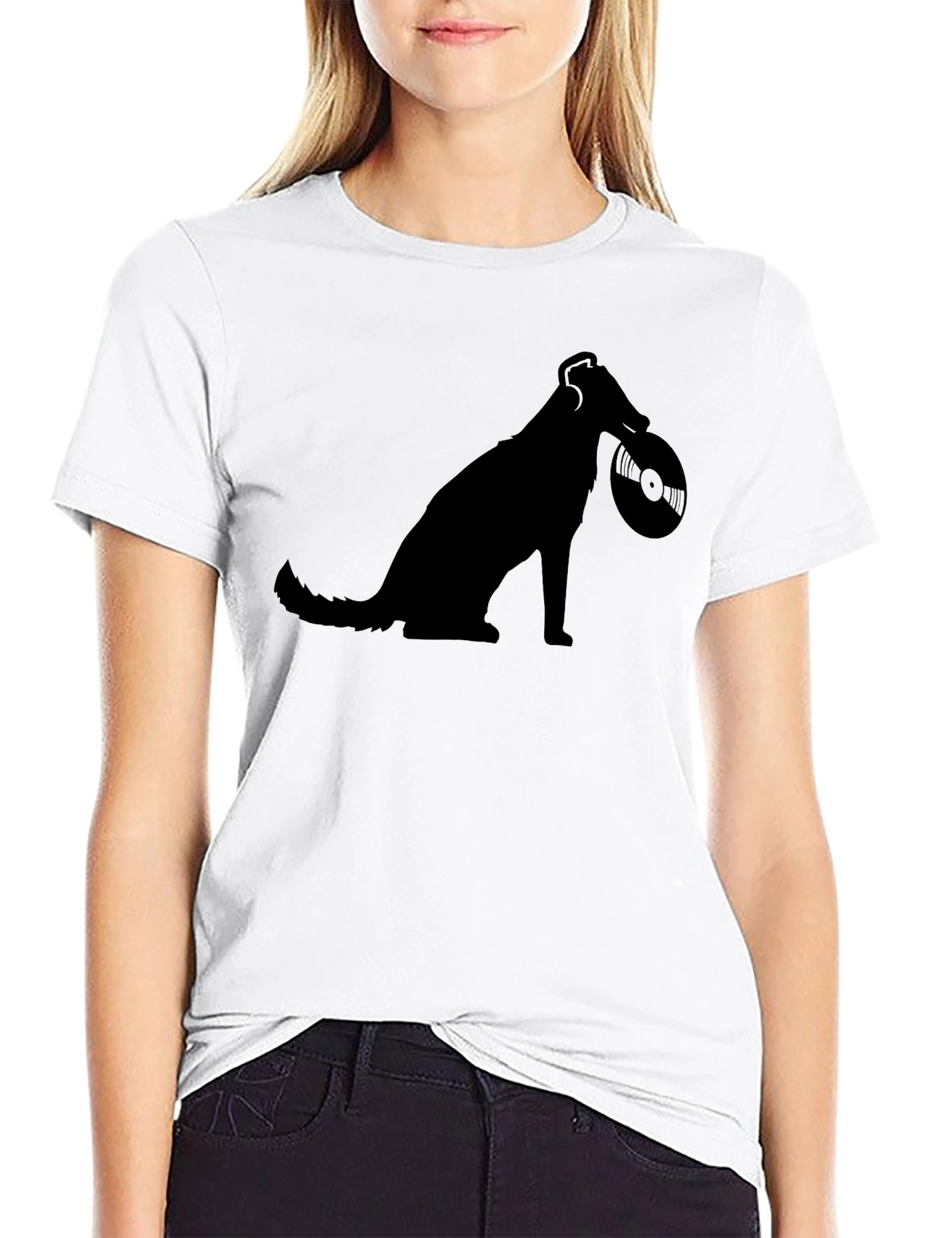 Dog DJ Black T-Shirt - Music Lover Tee
