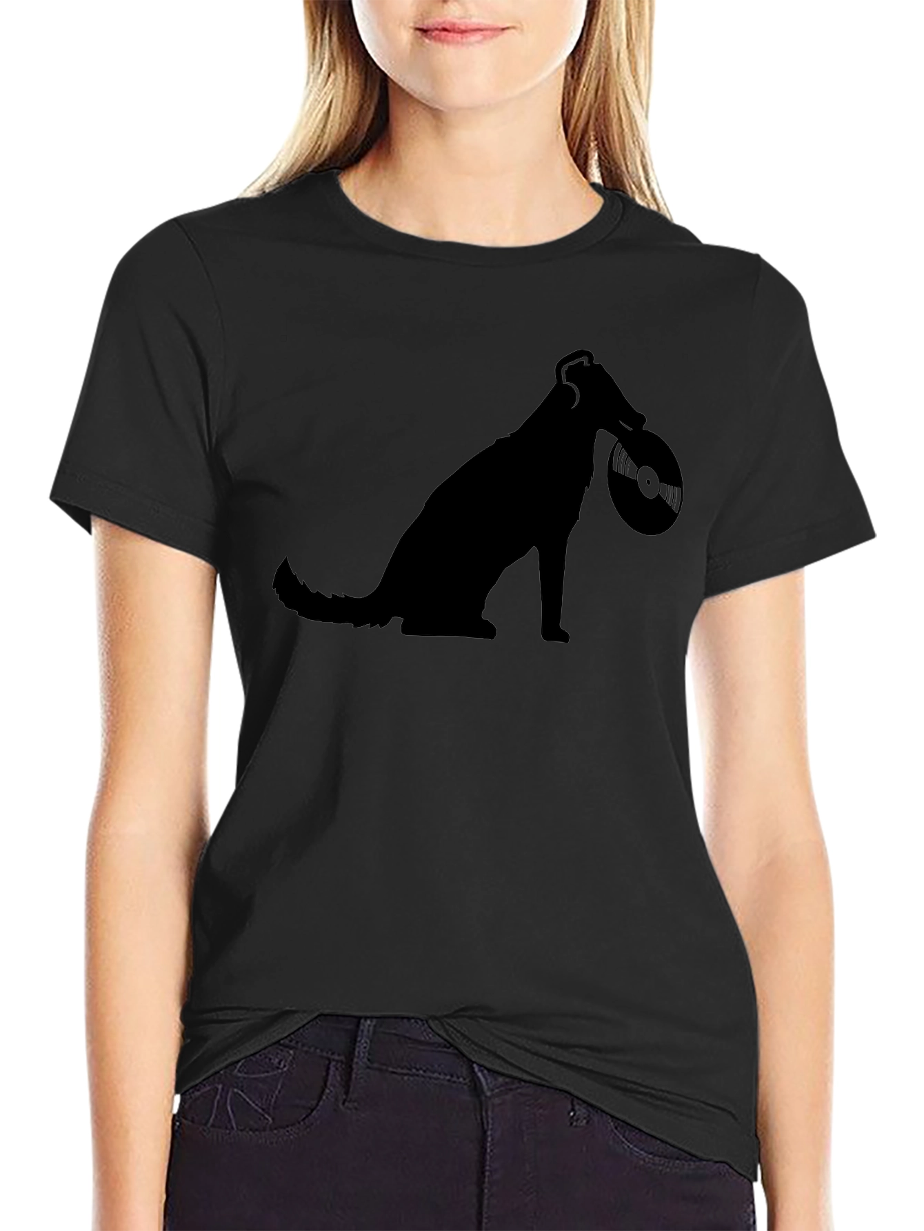 Dog DJ Black T-Shirt - Music Lover Tee