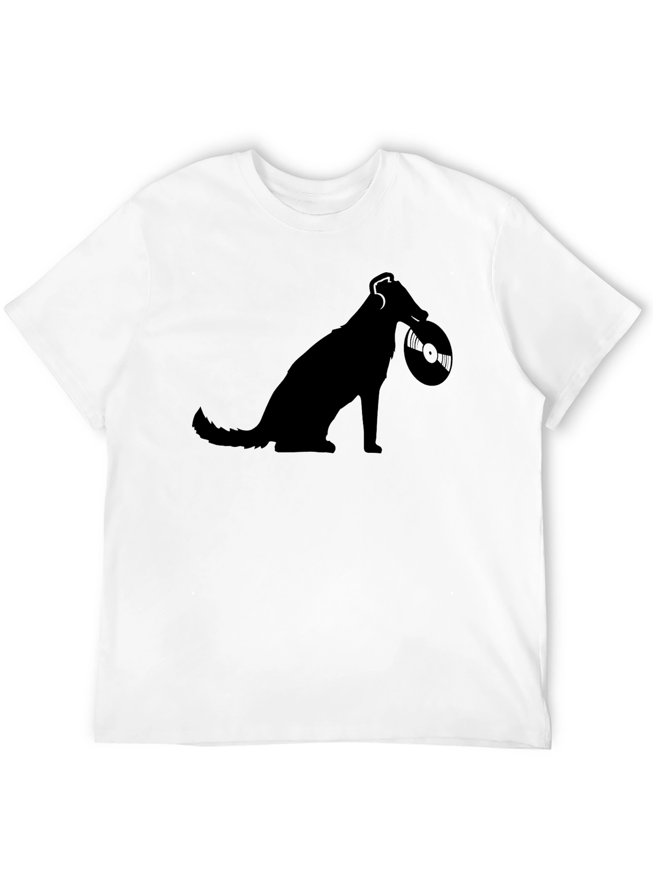 Dog DJ Black T-Shirt - Music Lover Tee