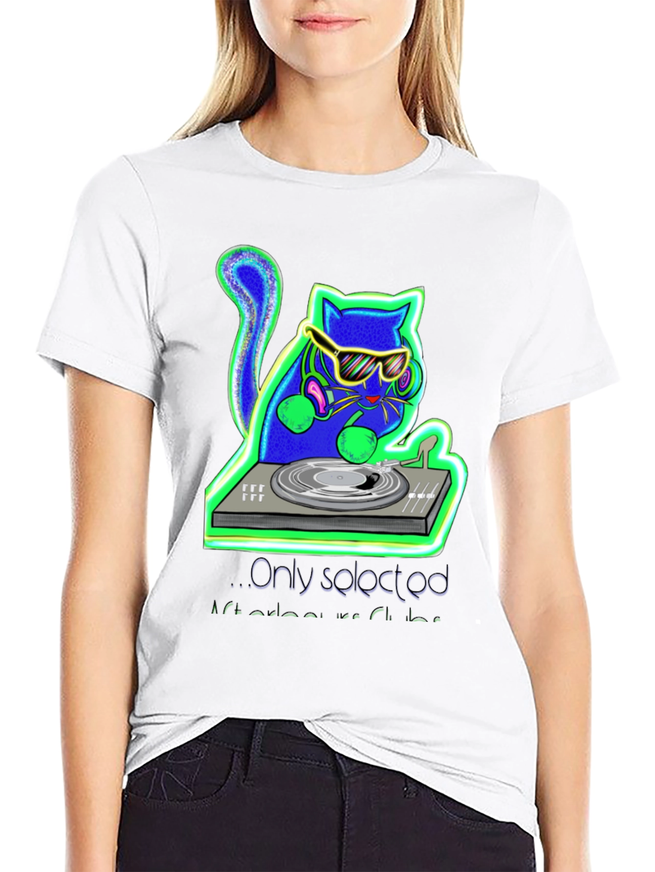 DJ Cat Graphic Tee - Music Lovers T-Shirt