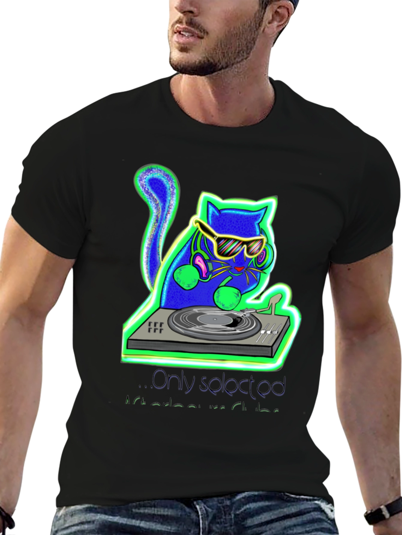 DJ Cat Graphic Tee - Music Lovers T-Shirt