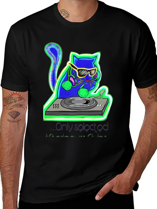 DJ Cat Graphic Tee - Music Lovers T-Shirt