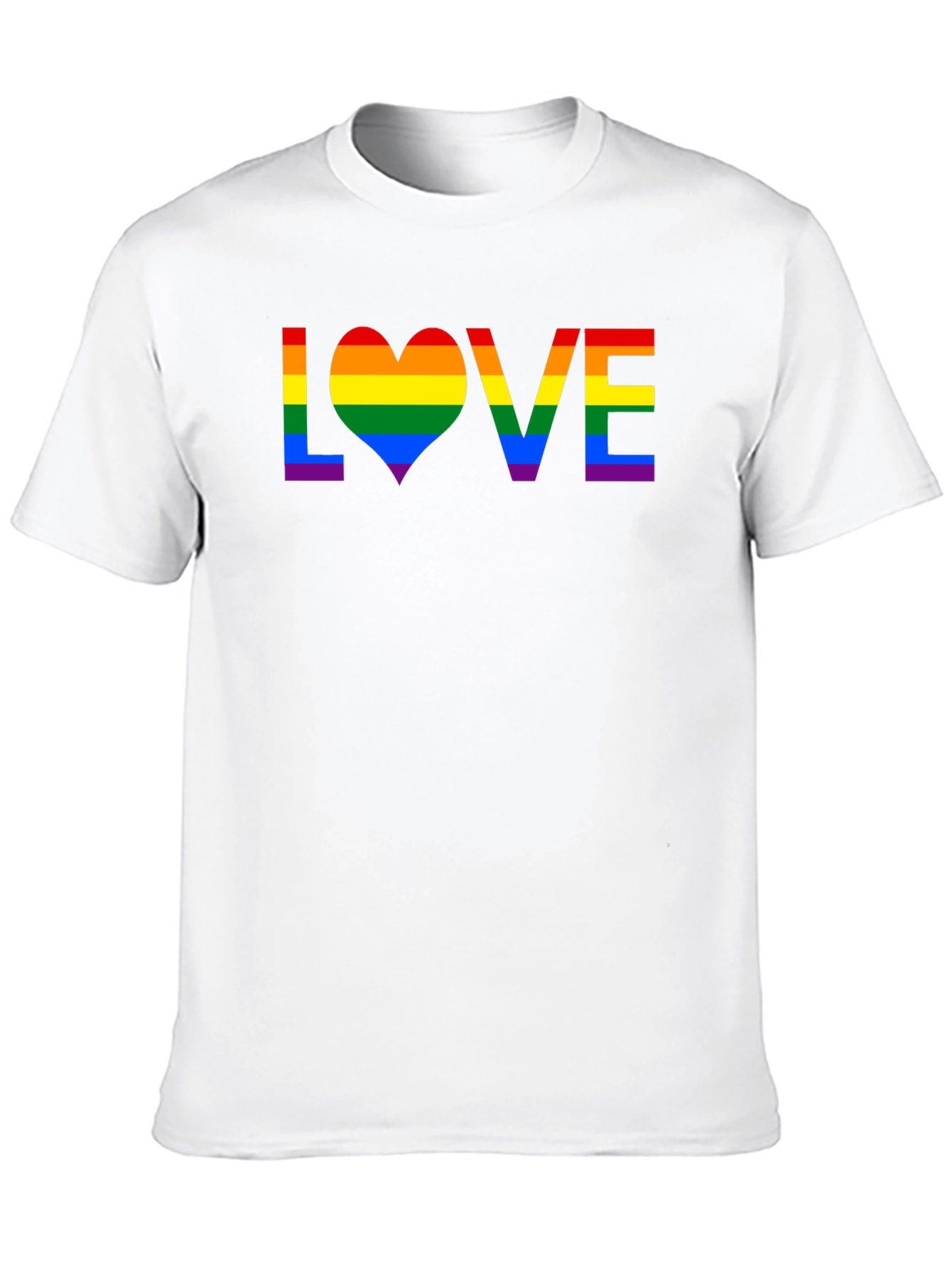 LGBTQ Pride LOVE Rainbow Graphic T-Shirt