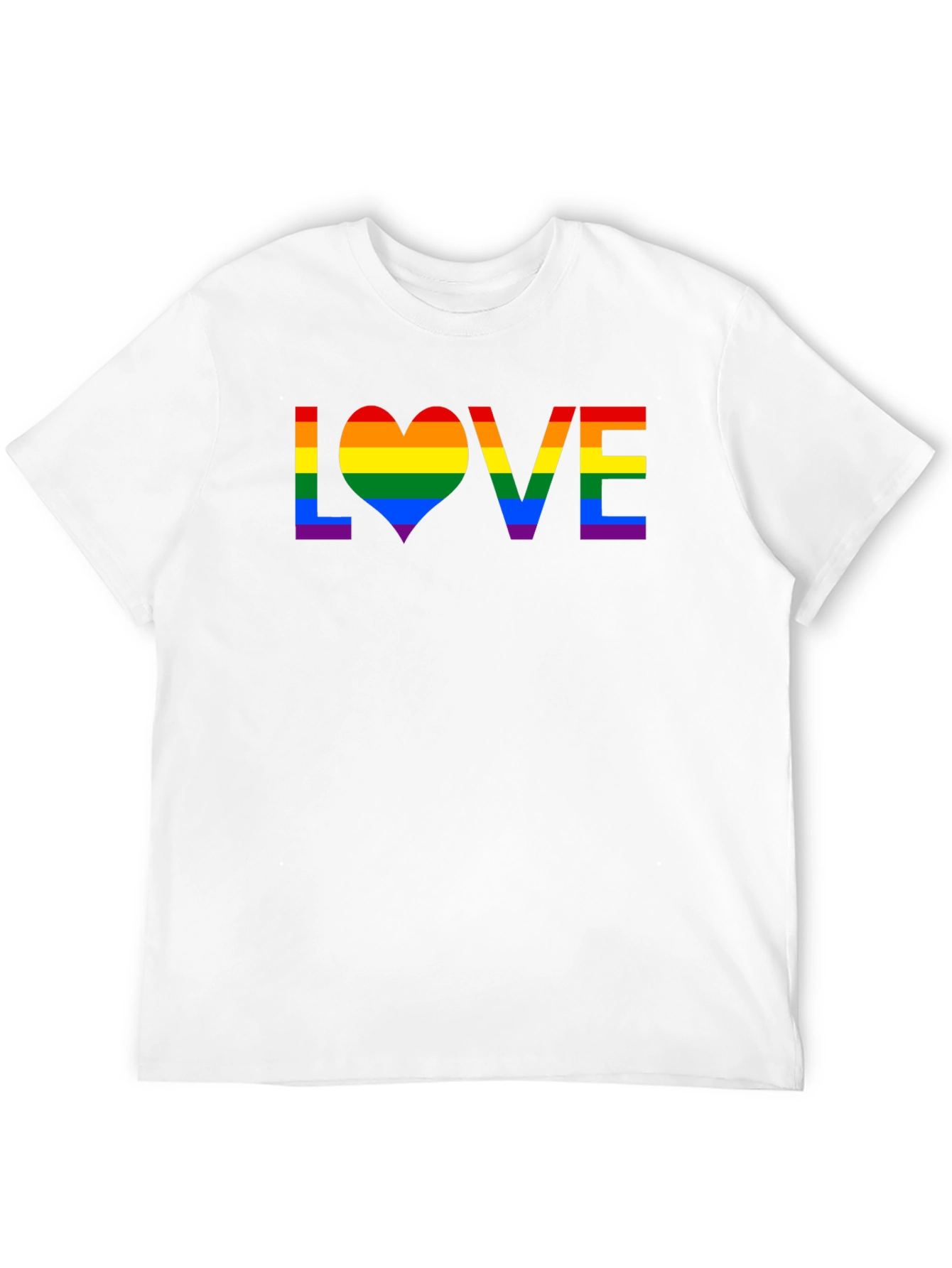 LGBTQ Pride LOVE Rainbow Graphic T-Shirt