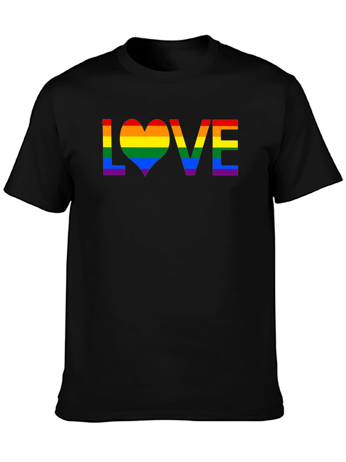 LGBTQ Pride LOVE Rainbow Graphic T-Shirt