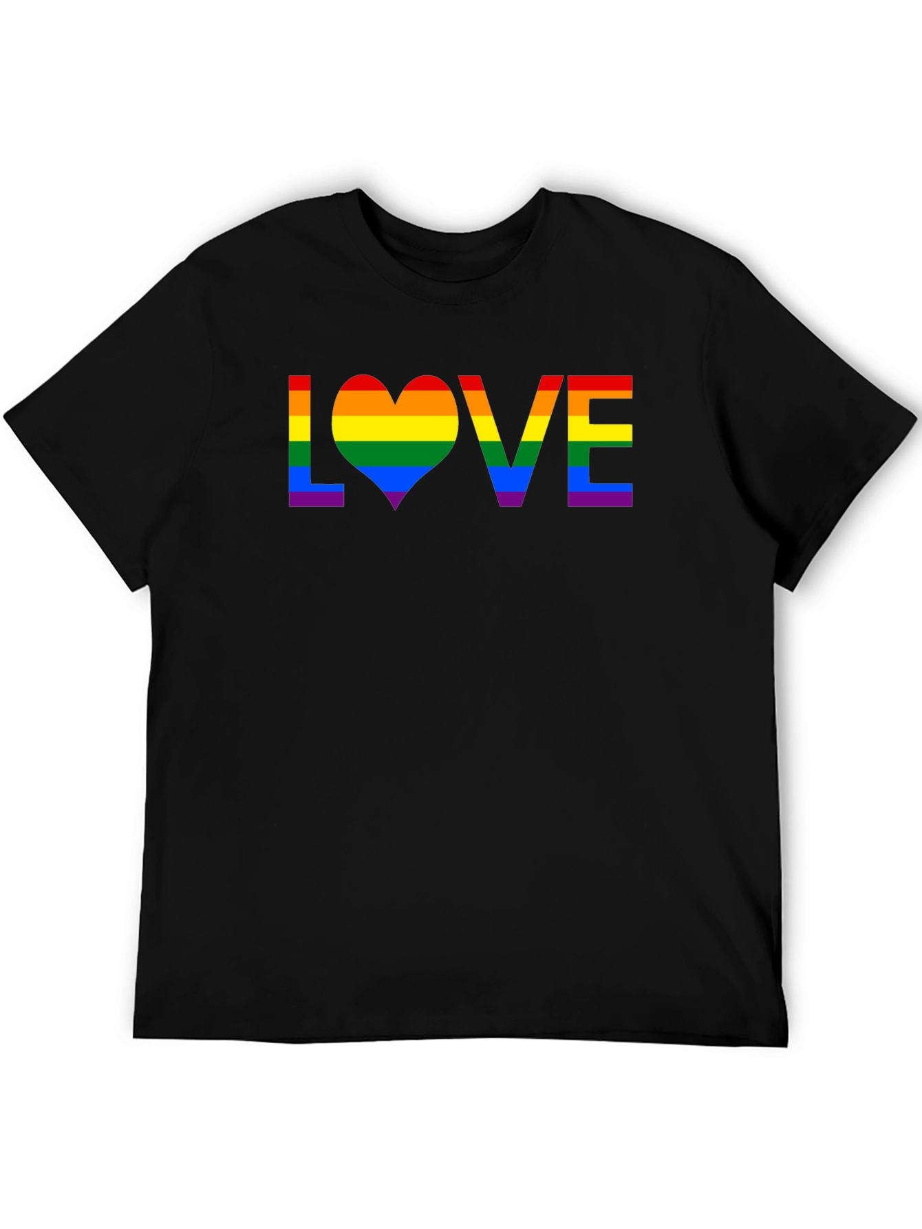 LGBTQ Pride LOVE Rainbow Graphic T-Shirt