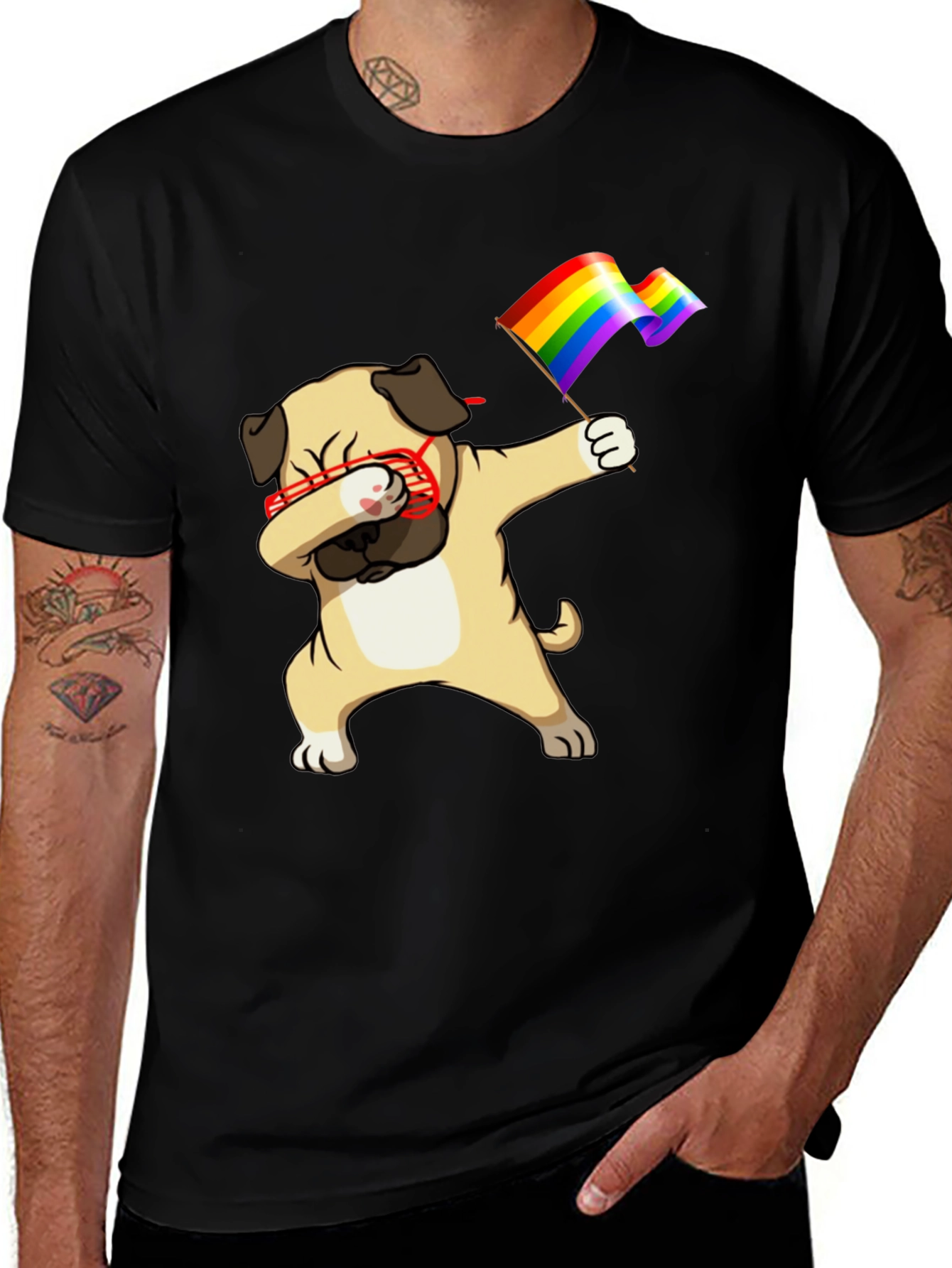 Pug Dab LGBTQ Pride T-Shirt