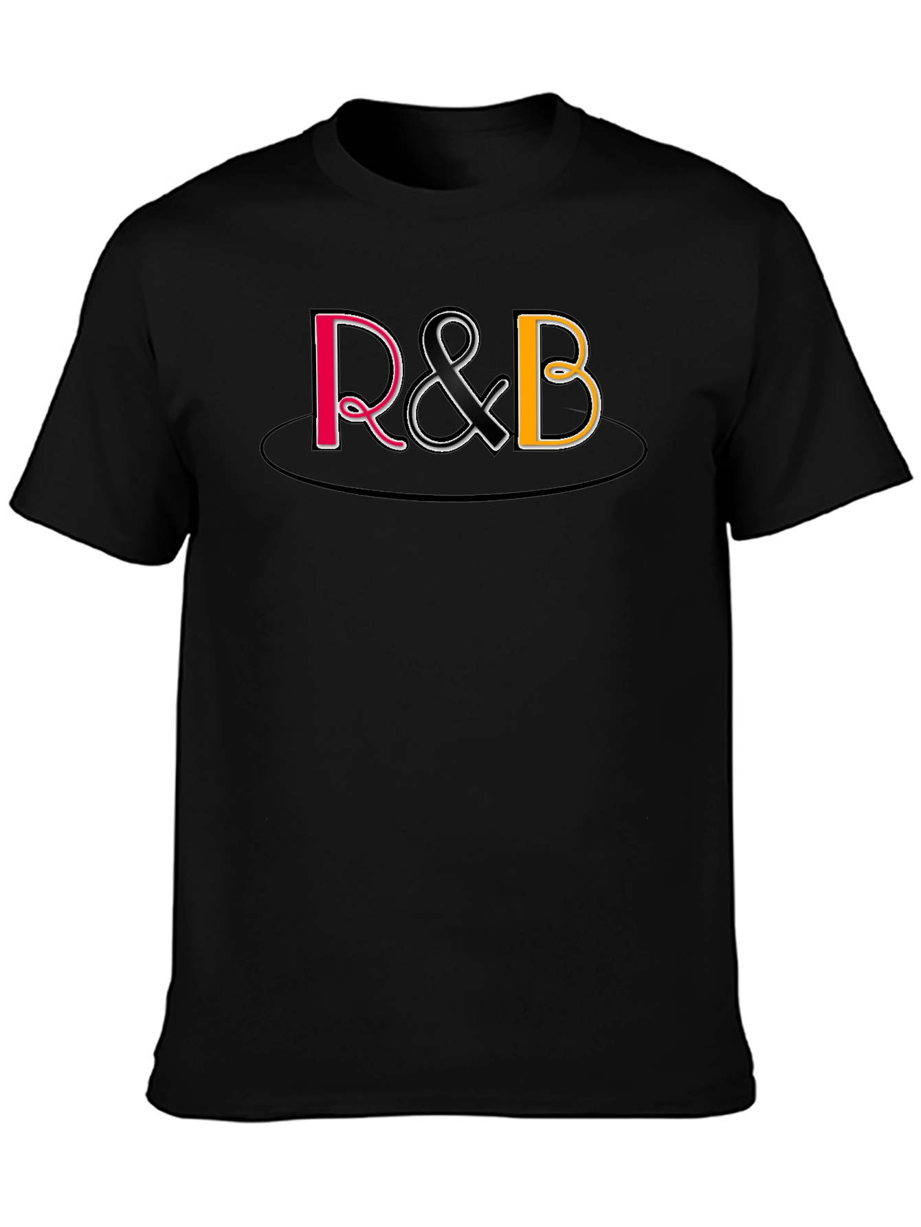 R&B Graphic Print Black T-Shirt