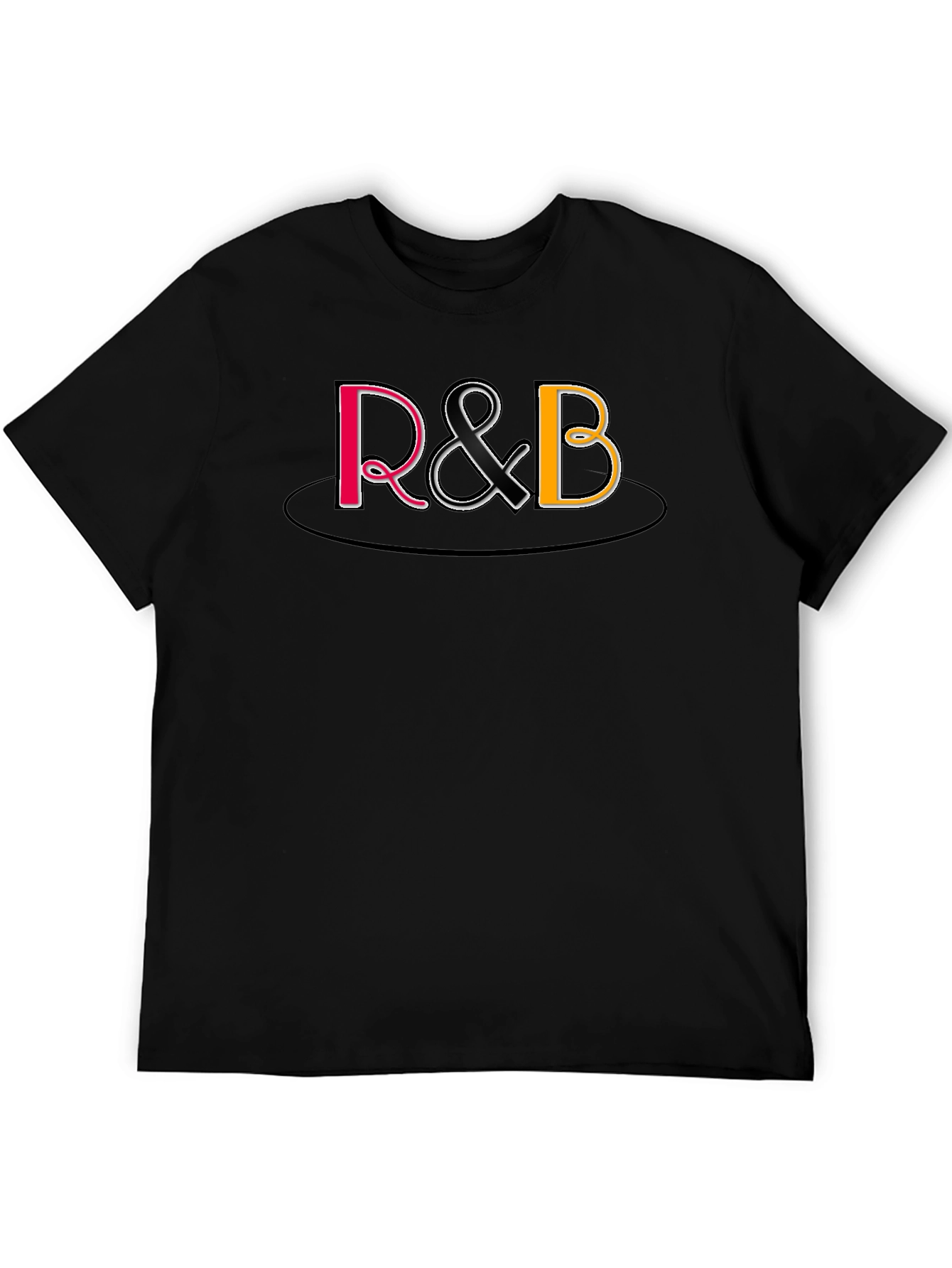 R&B Graphic Print Black T-Shirt