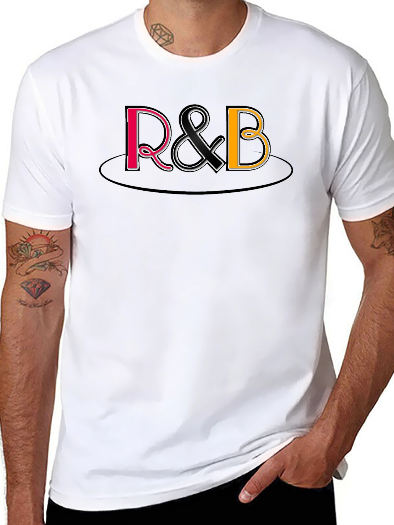 R&B Graphic Print Black T-Shirt