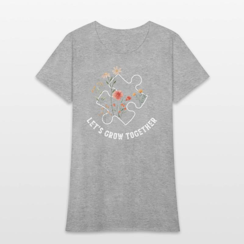 Let's Grow Together Puzzle Flowers Autism Support
