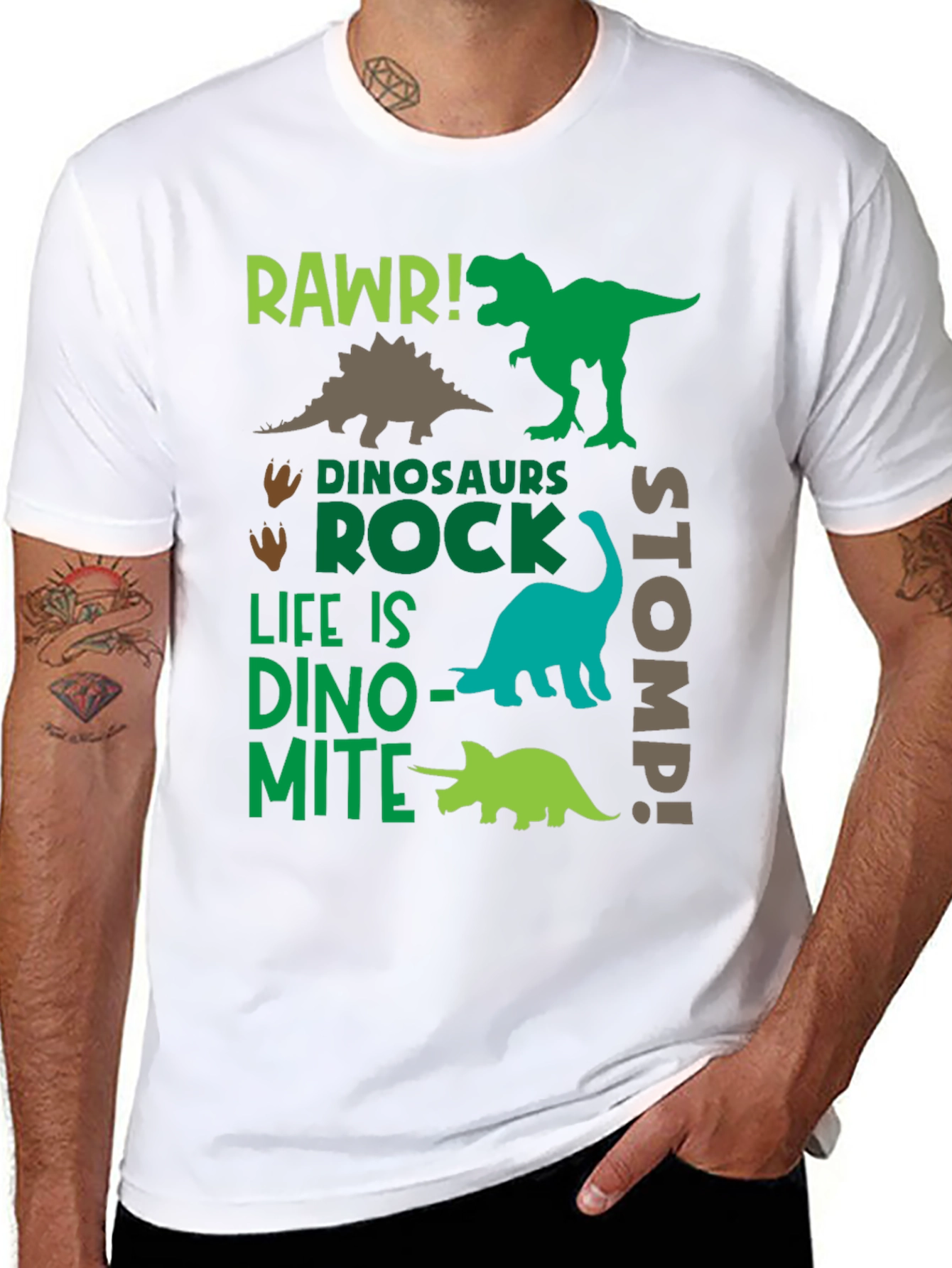 Dinosaur Graphic Print Black T-Shirt