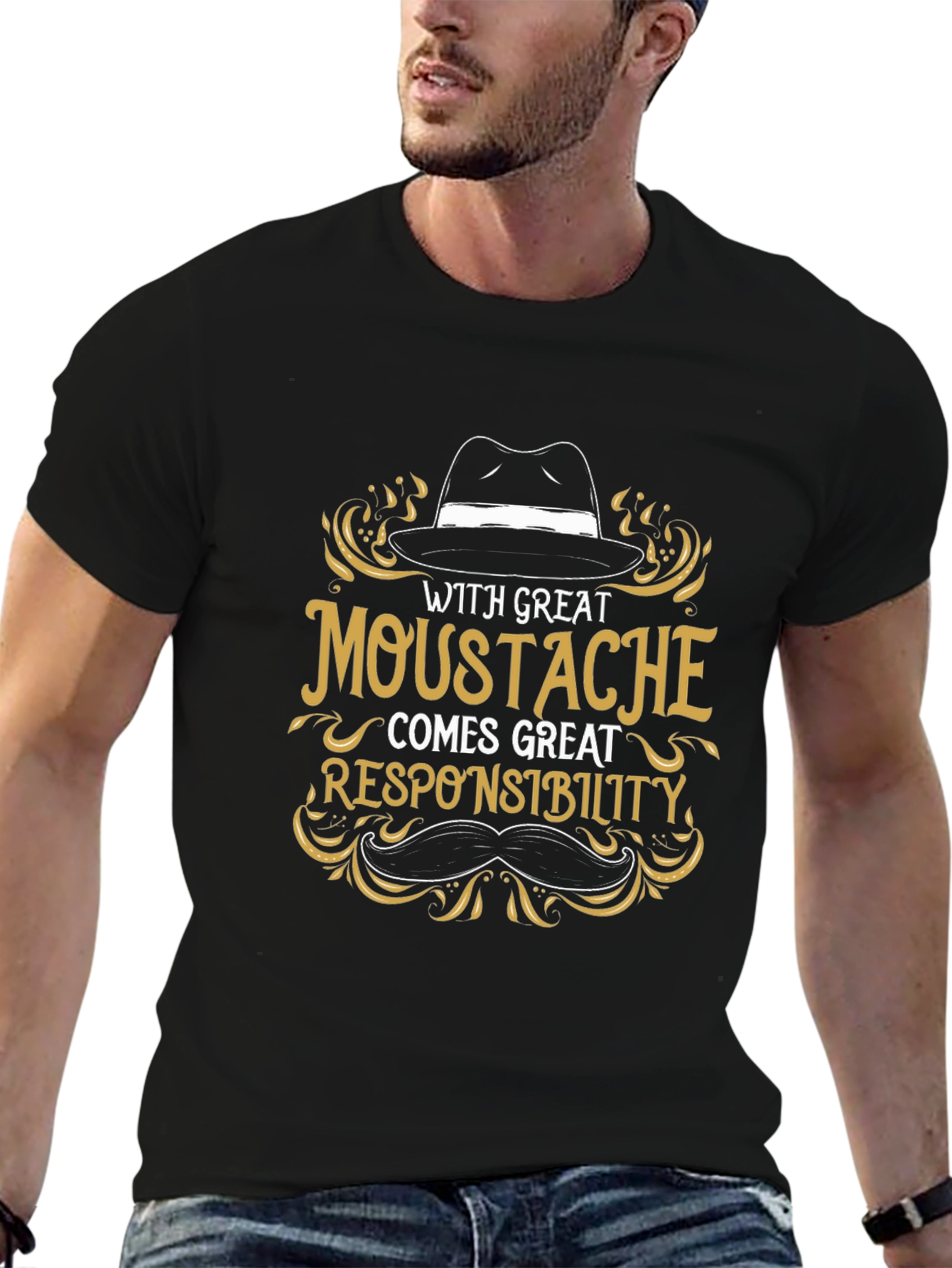 Great Moustache Responsibility Graphic T-Shirt
