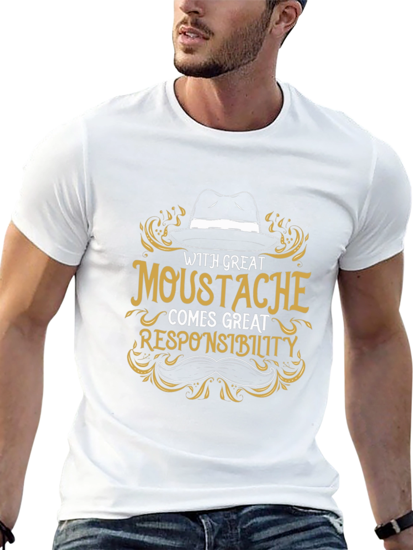 Great Moustache Responsibility Graphic T-Shirt