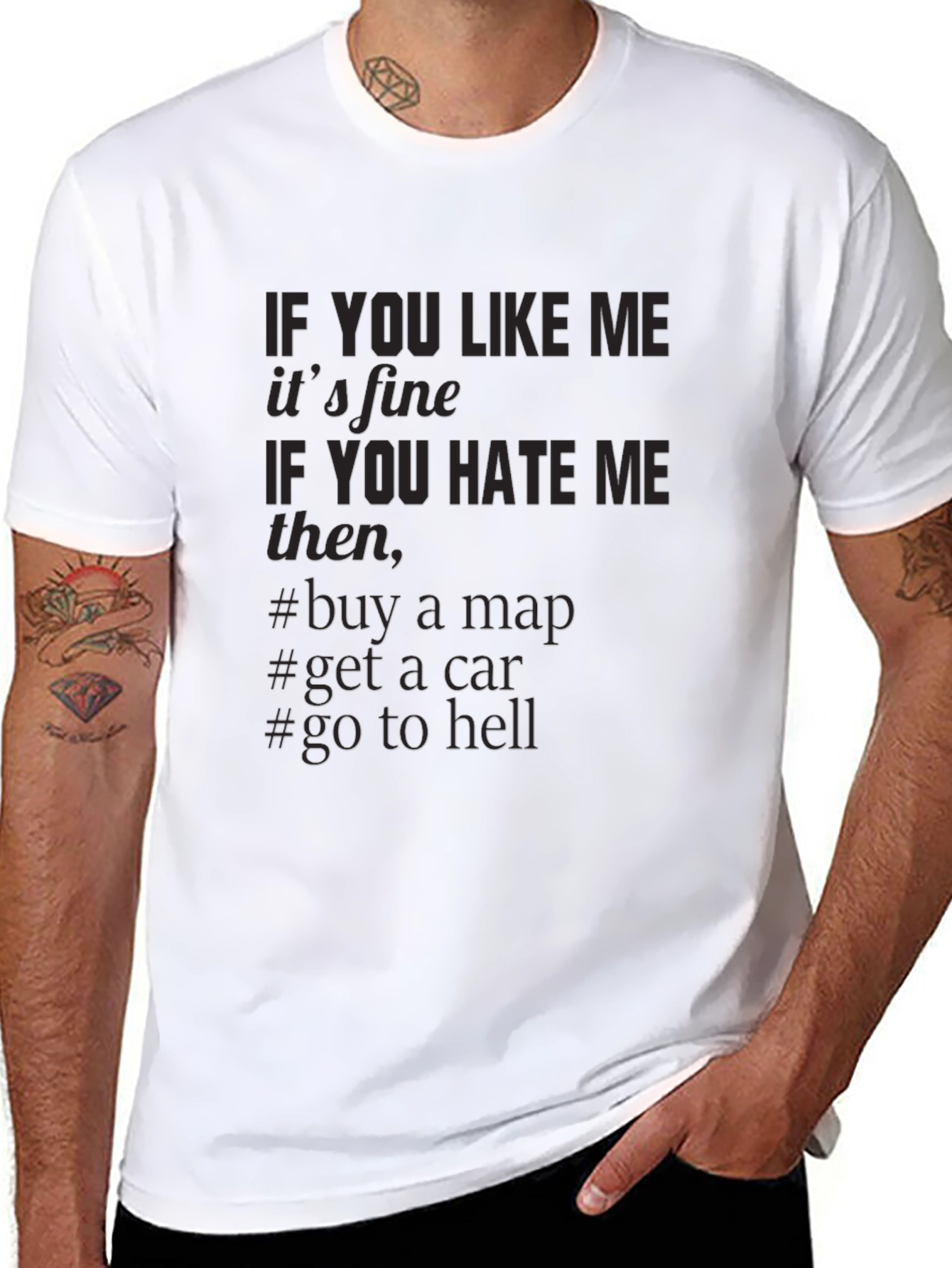 Mens Black T-Shirt - Funny Slogan Tee