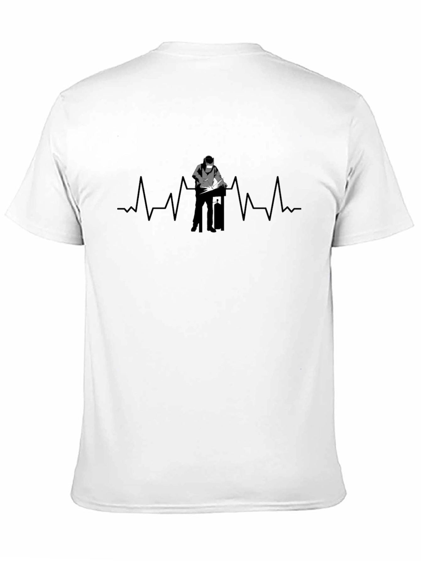 Welder Heartbeat Graphic Tee - Black