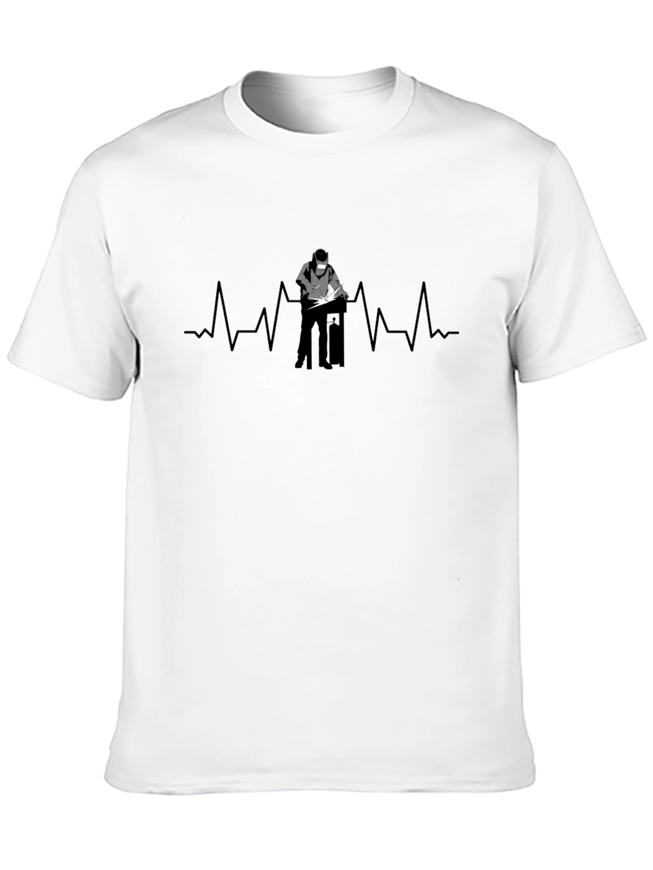 Welder Heartbeat Graphic Tee - Black