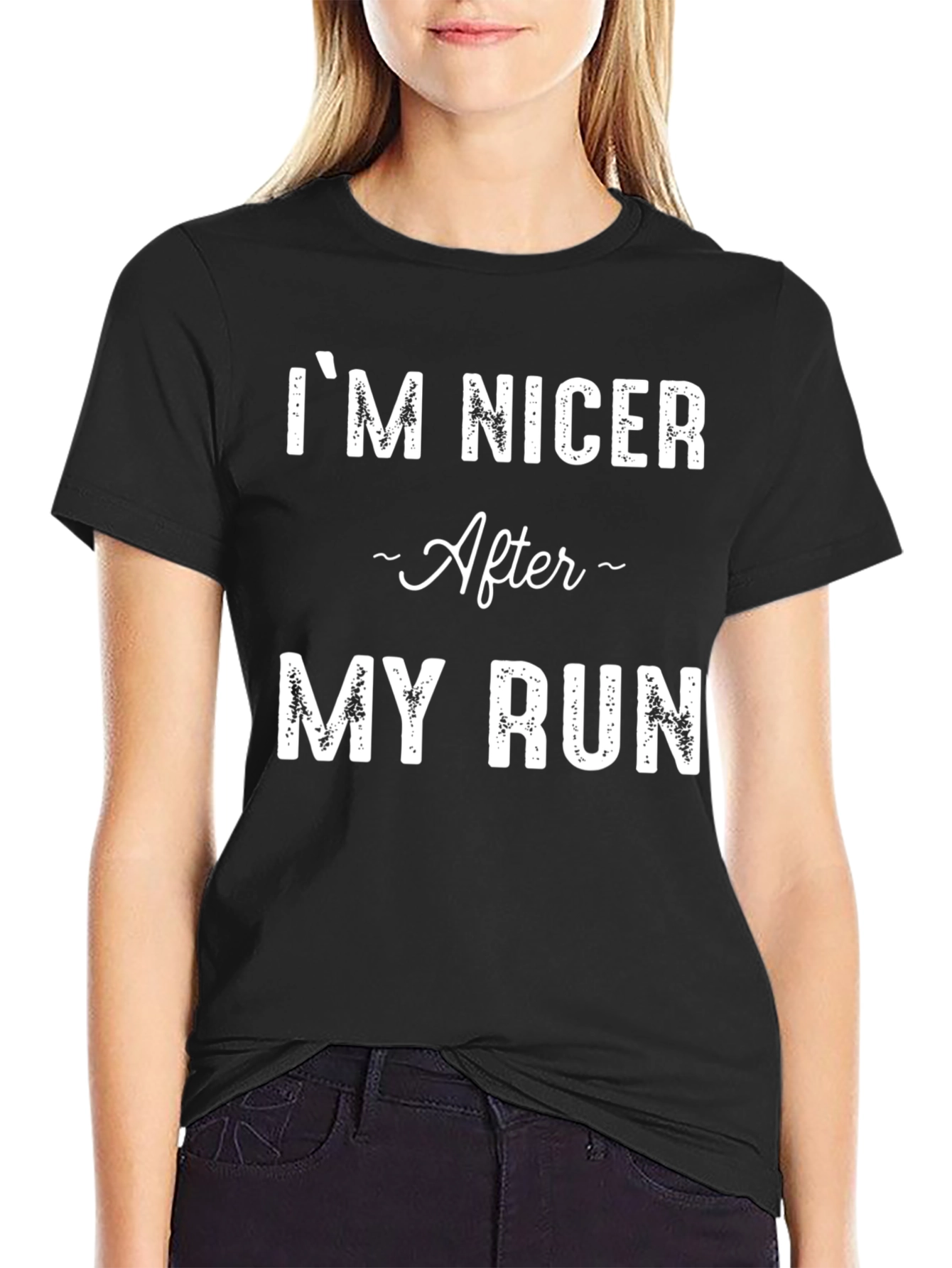 Im Nicer After My Run Black T-Shirt