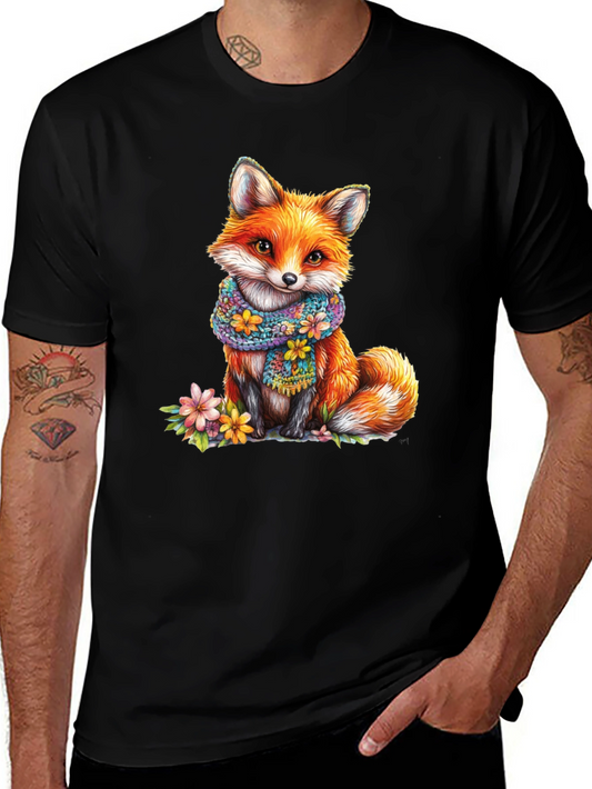 Fox with Scarf Graphic T-Shirt