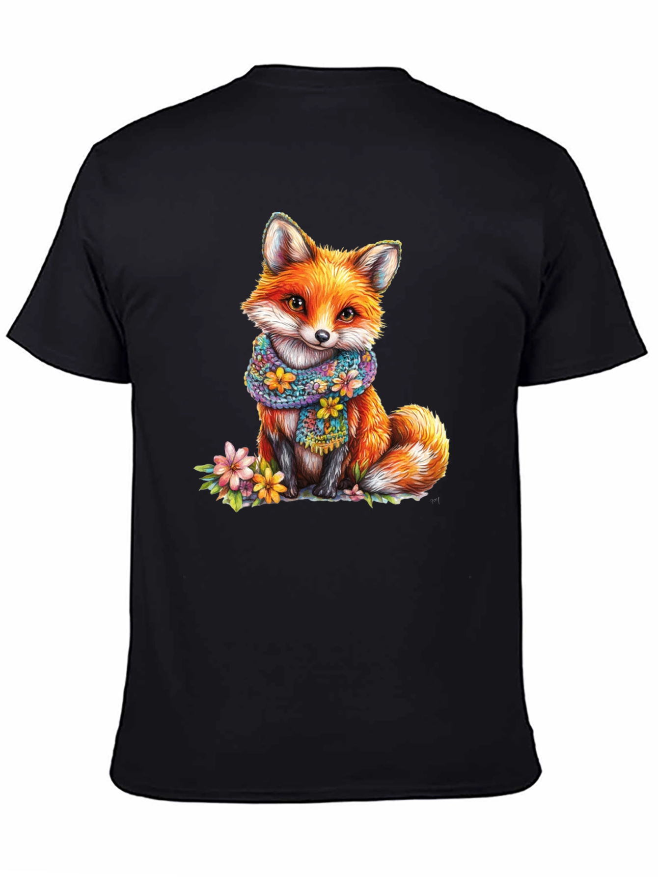 Fox with Scarf Graphic T-Shirt