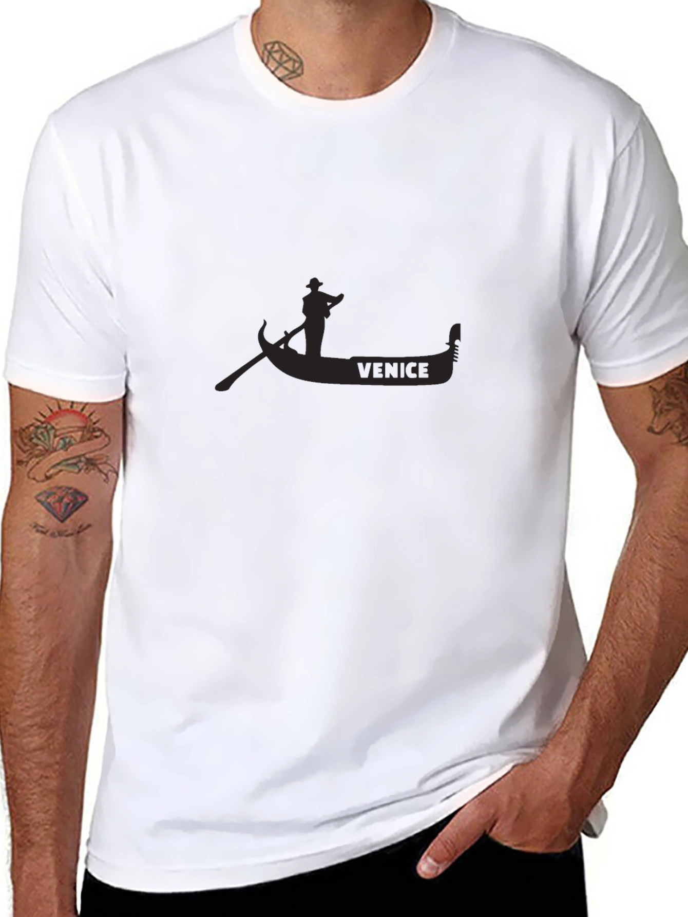 Venice Gondola Black T-Shirt