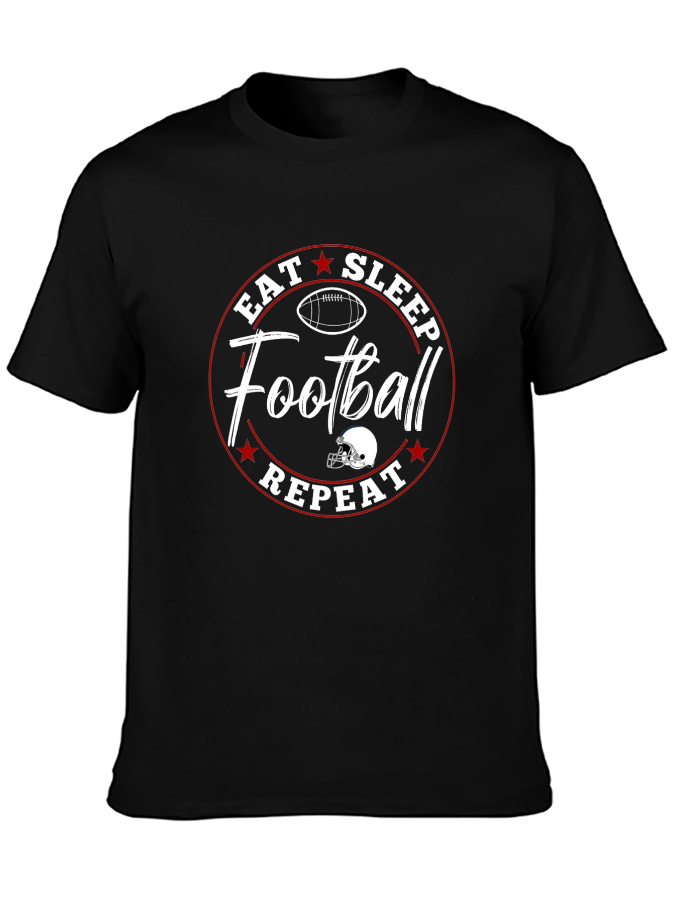 Eat Sleep Football Repeat Graphic Tee