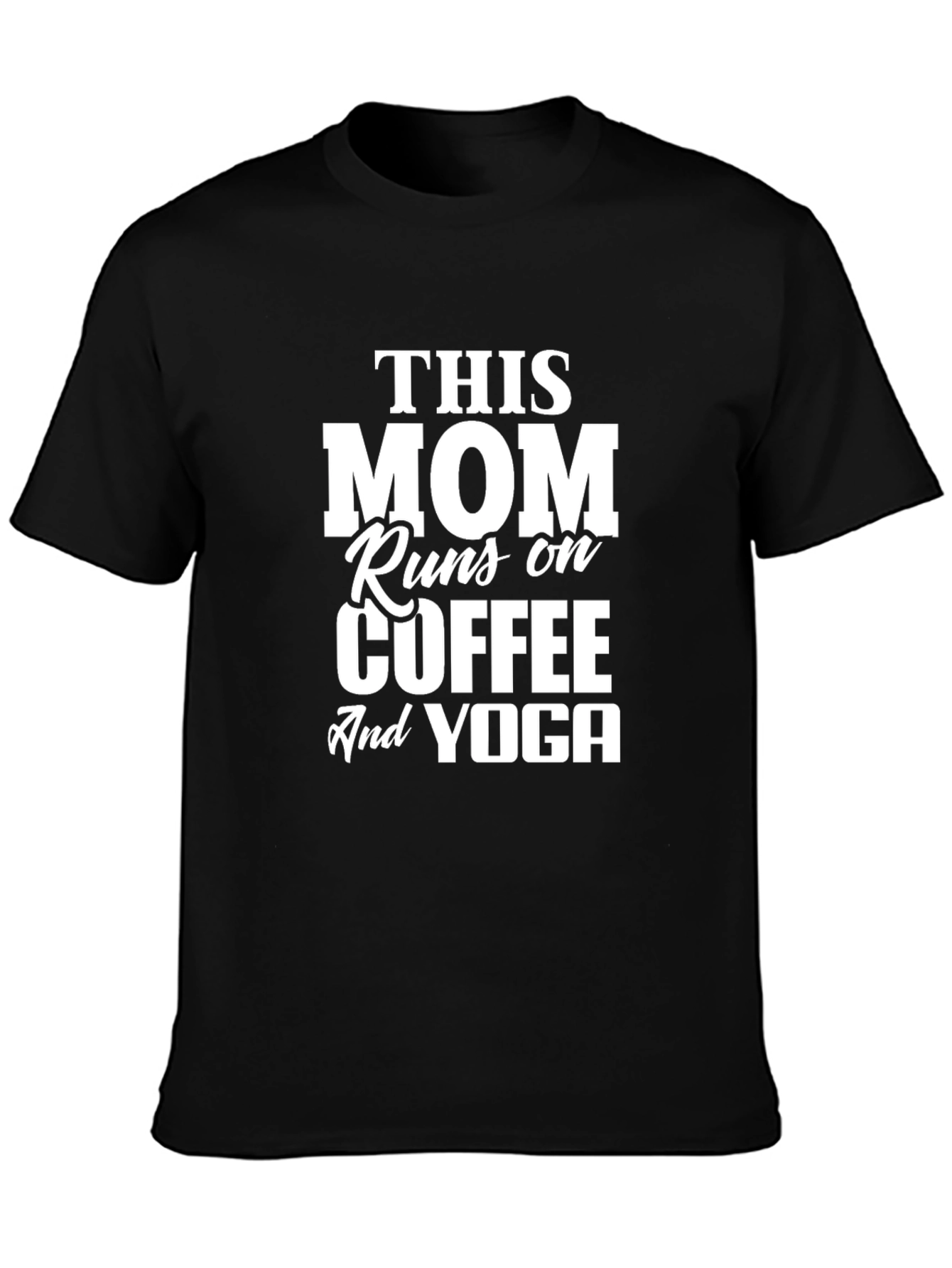 Mom Coffee Yoga T-Shirt - Black