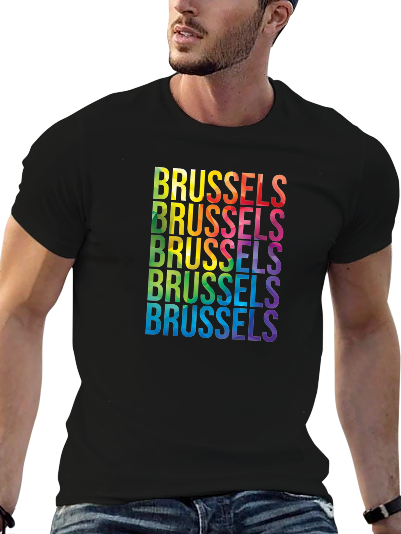 Brussels Pride T-Shirt - Rainbow Text