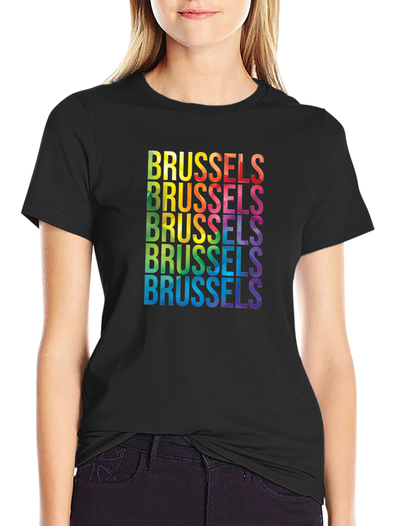 Brussels Pride T-Shirt - Rainbow Text