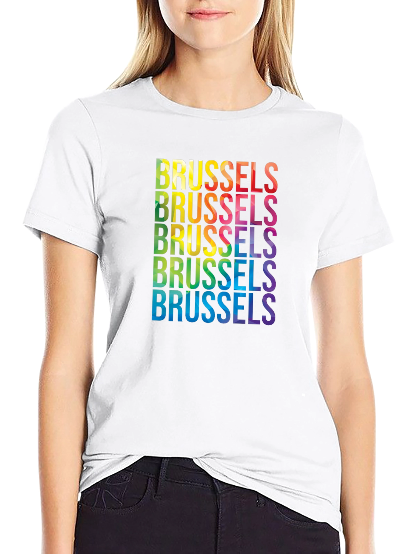 Brussels Pride T-Shirt - Rainbow Text