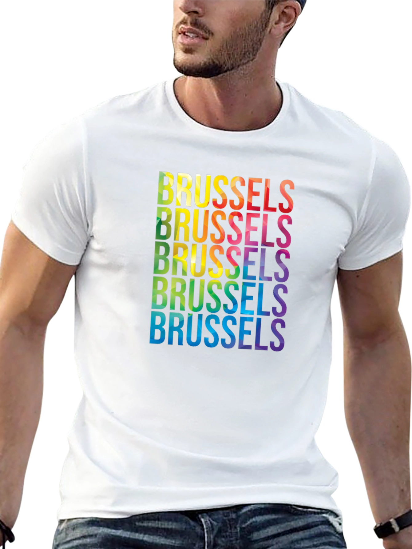 Brussels Pride T-Shirt - Rainbow Text