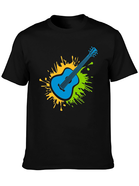 Guitar Splash Graphic T-Shirt - Stylish Mens Tee