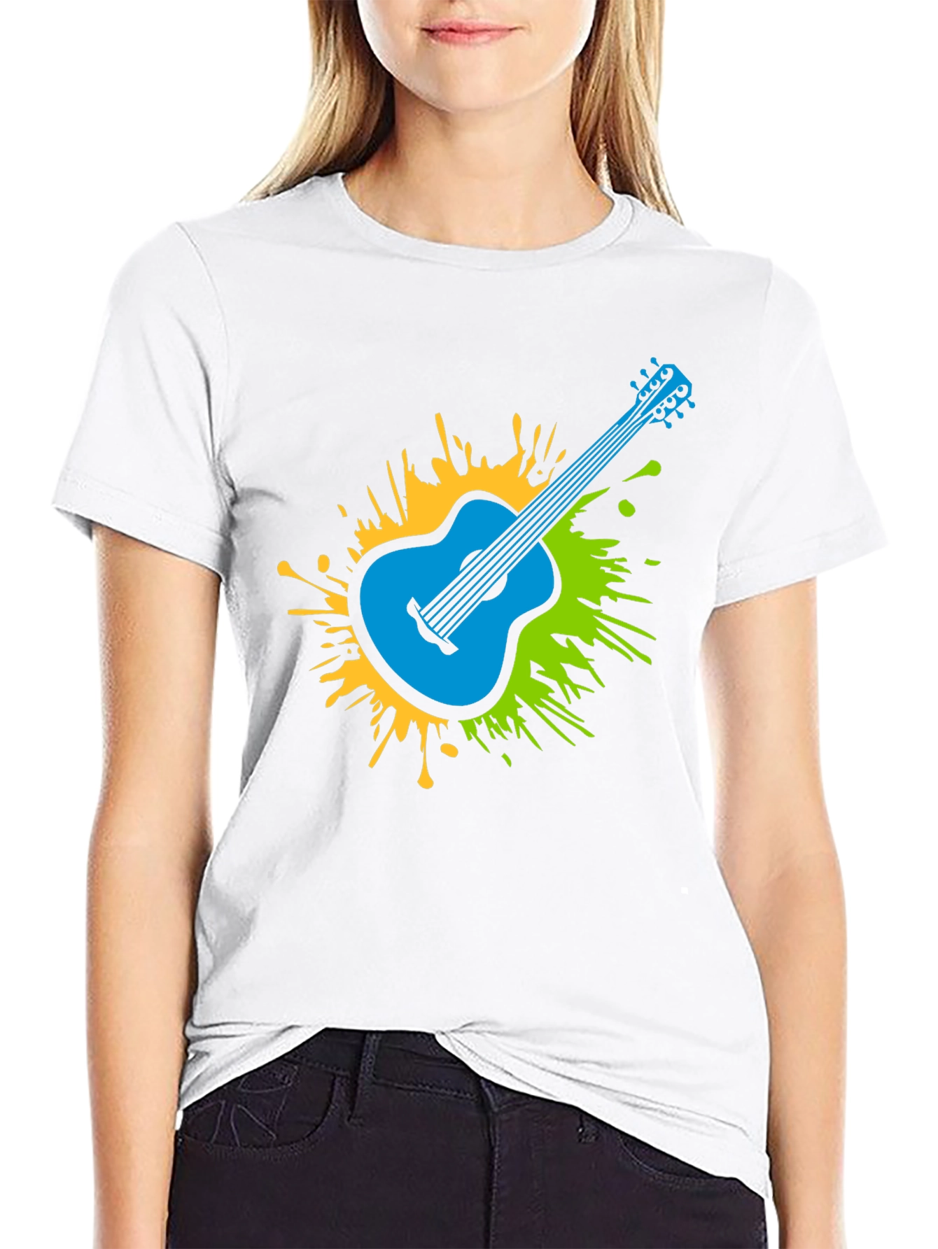 Guitar Splash Graphic T-Shirt - Stylish Mens Tee