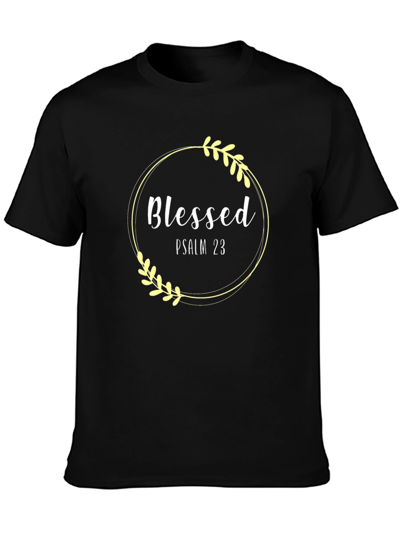 Blessed Psalm 23 Black T-Shirt
