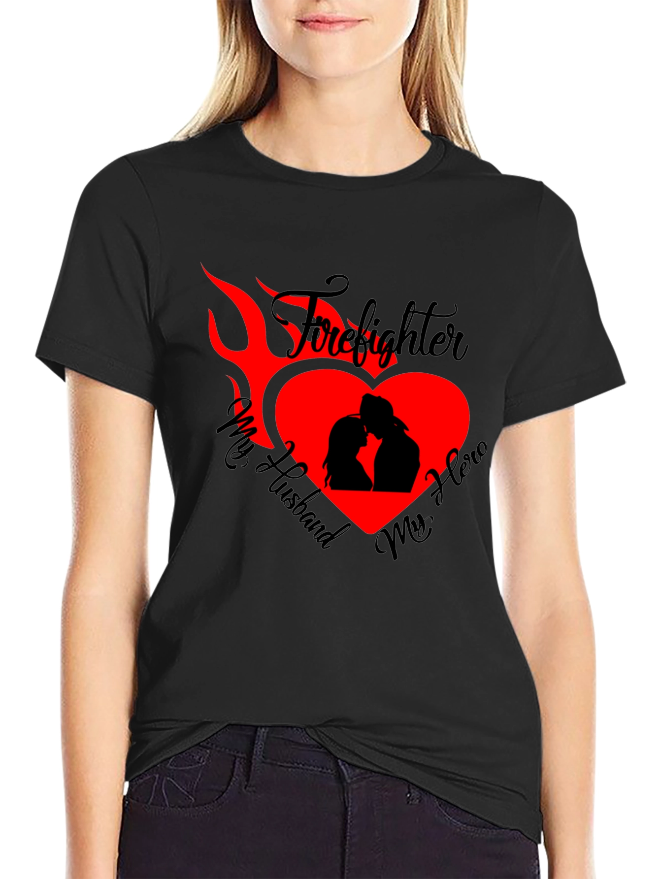 Firefighter Husband Graphic Tee - Heroic Love