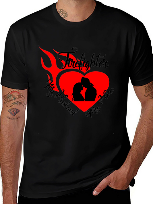 Firefighter Husband Graphic Tee - Heroic Love