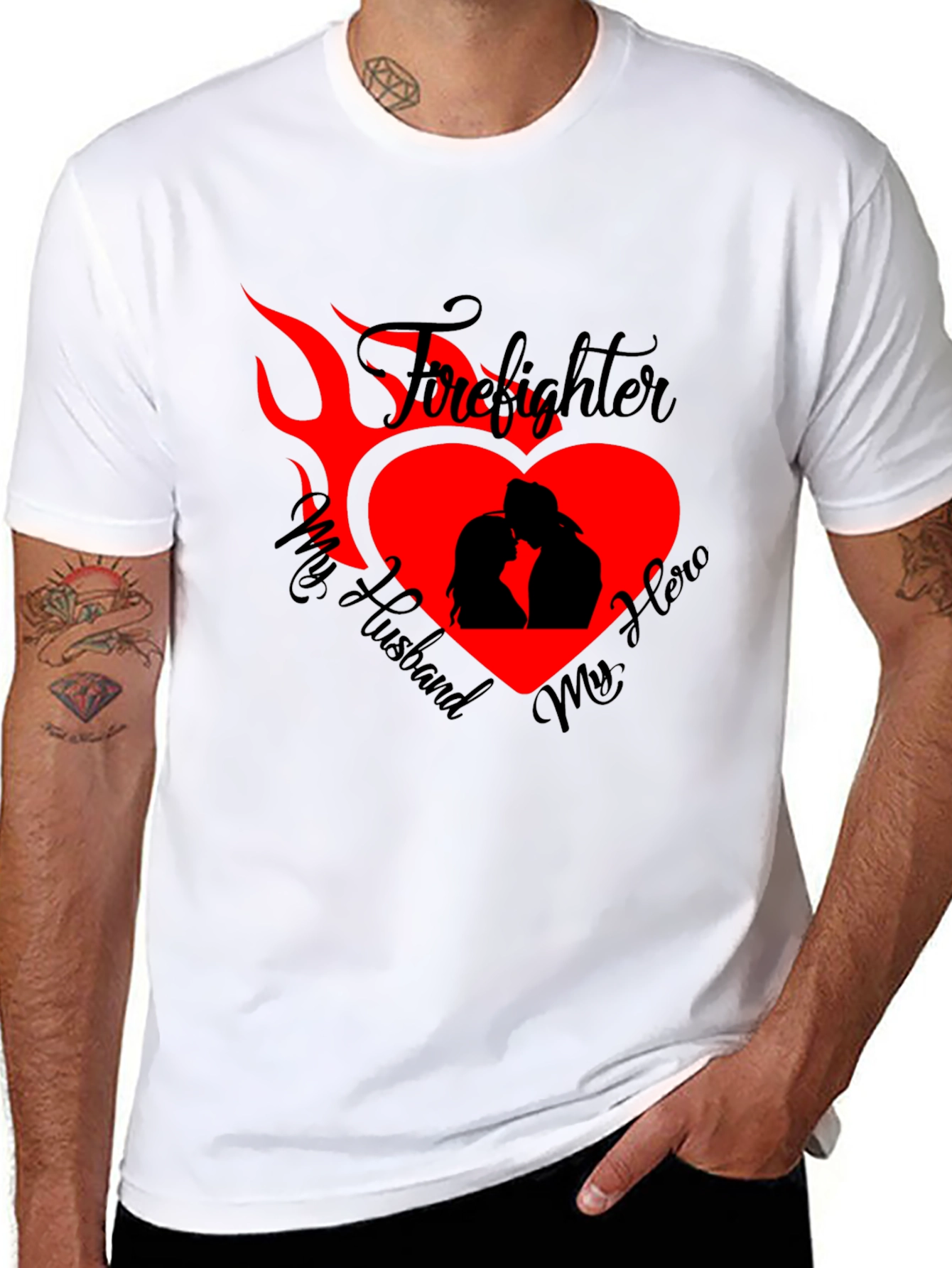 Firefighter Husband Graphic Tee - Heroic Love