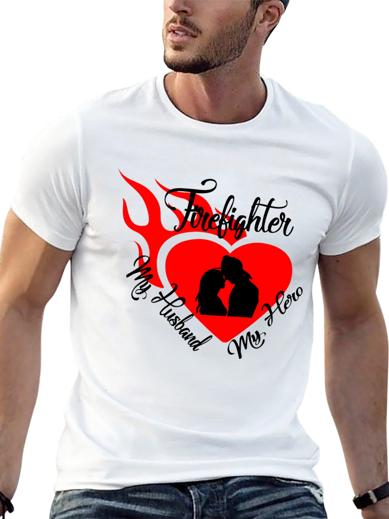 Firefighter Husband Graphic Tee - Heroic Love