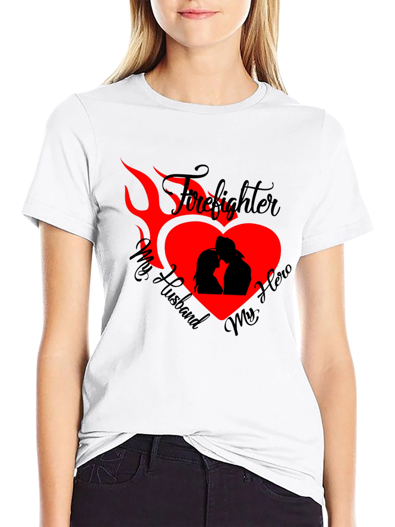 Firefighter Husband Graphic Tee - Heroic Love