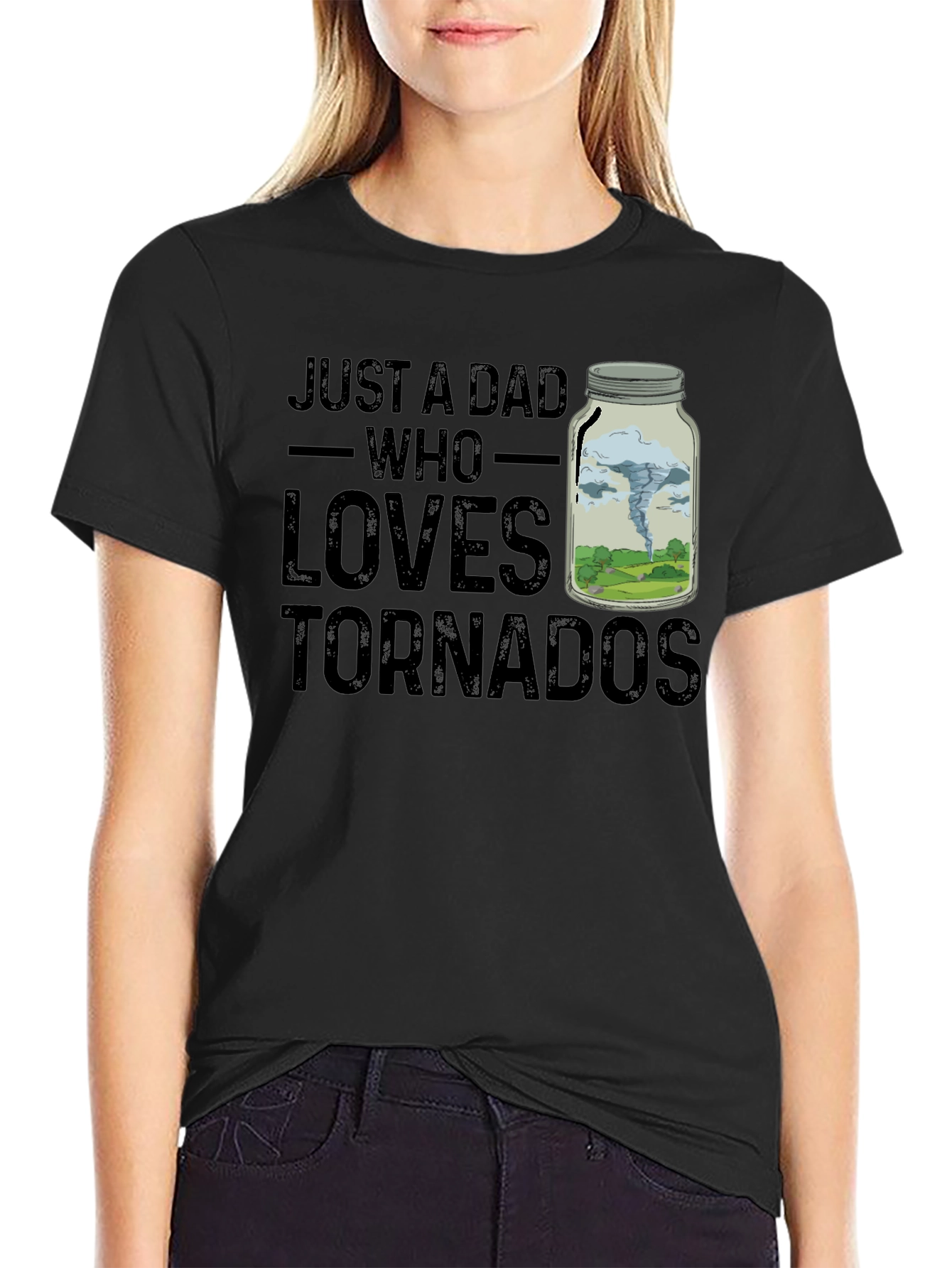 Just A Dad Who Loves Tornadoes Novelty T-Shirt