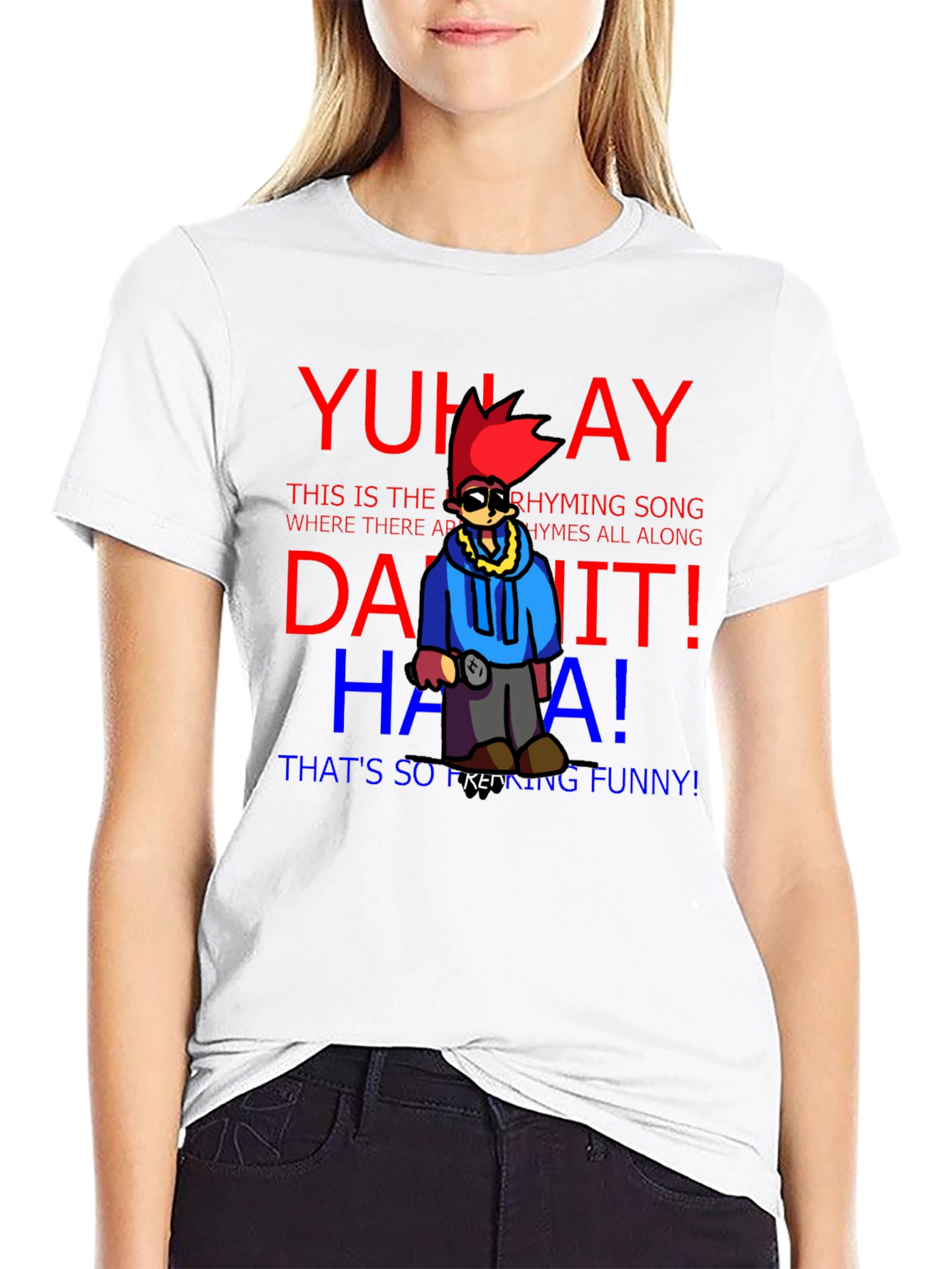 Yuh Ay T-Shirt Funny Rhyming Song Black Tee
