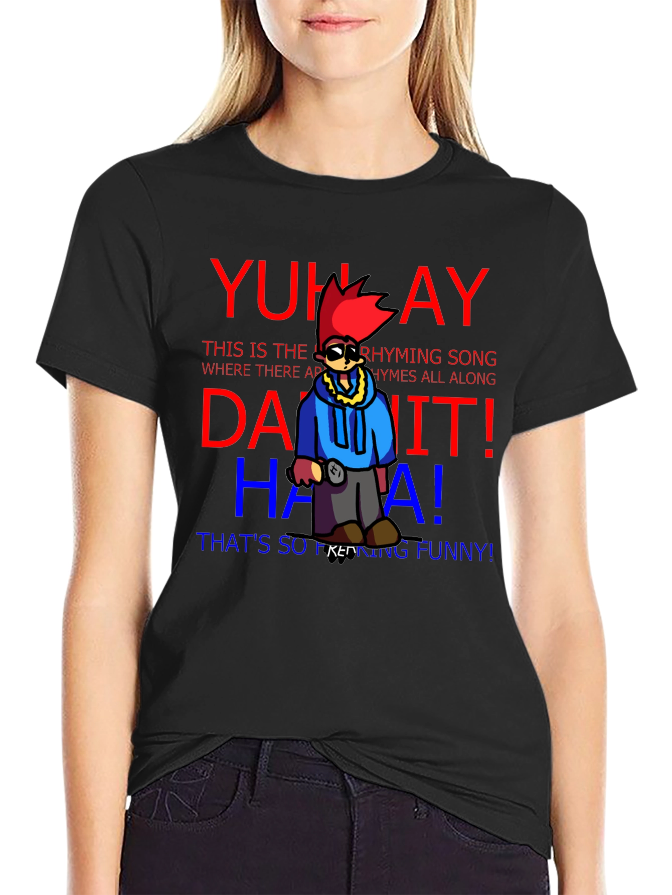 Yuh Ay T-Shirt Funny Rhyming Song Black Tee