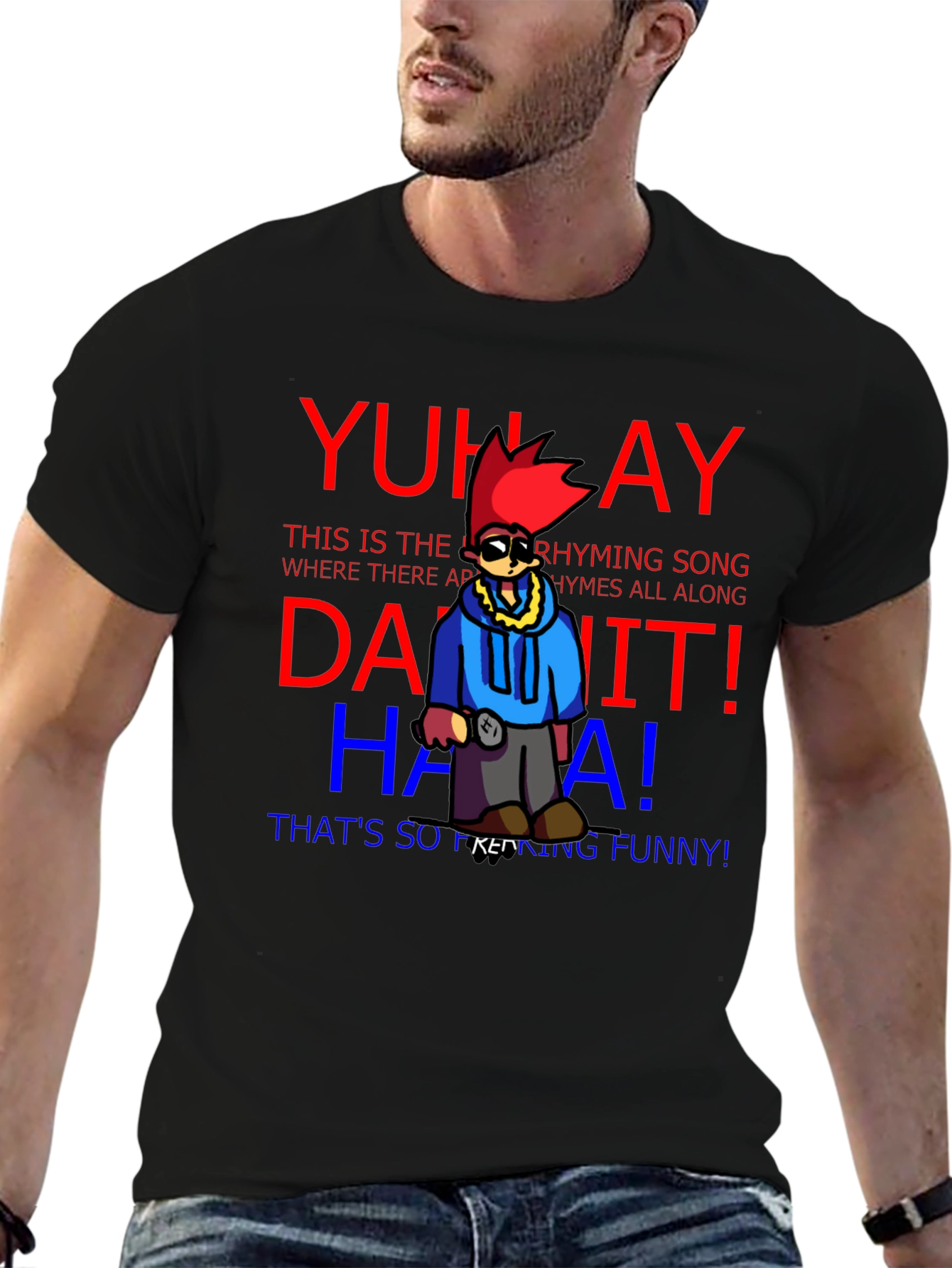 Yuh Ay T-Shirt Funny Rhyming Song Black Tee