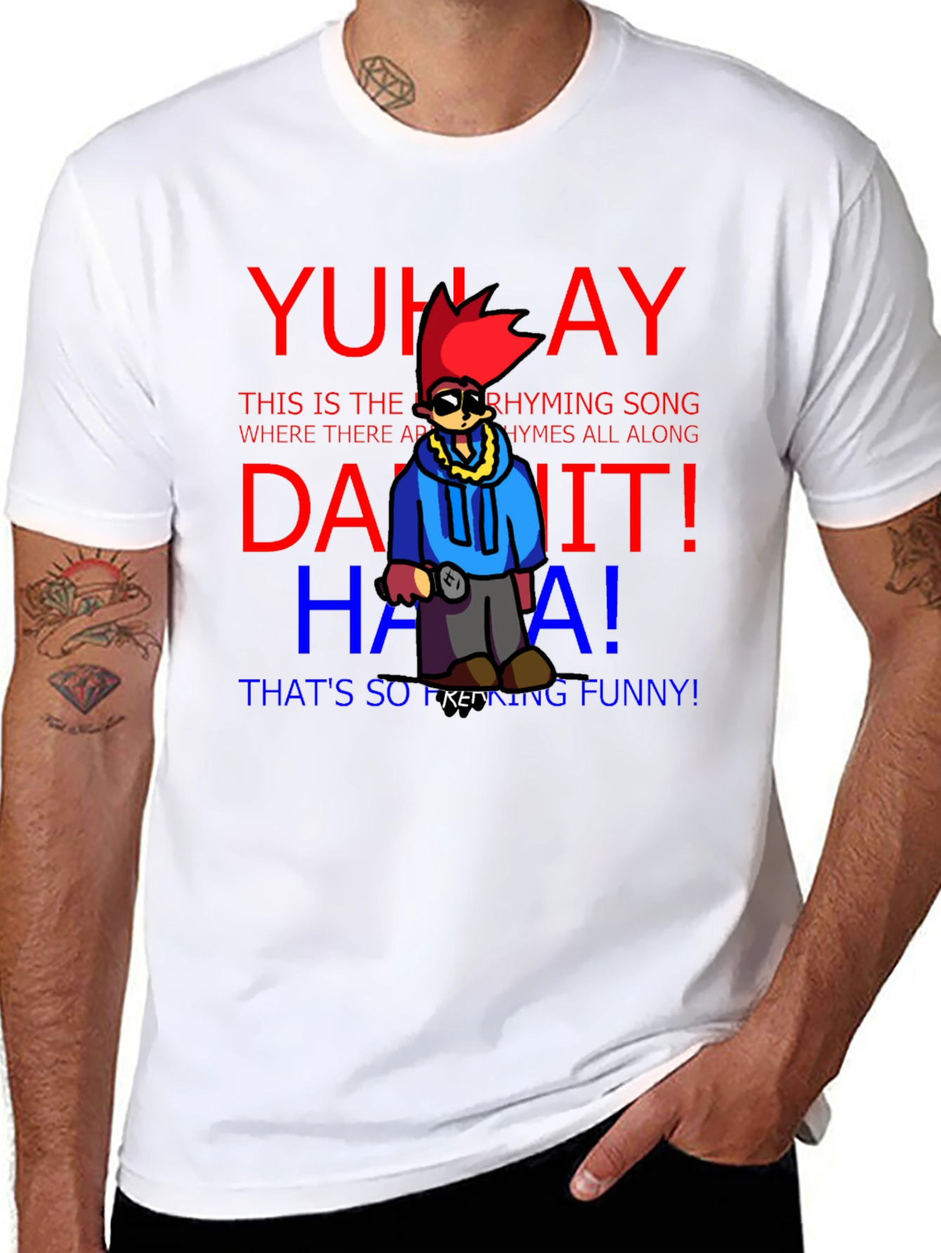 Yuh Ay T-Shirt Funny Rhyming Song Black Tee