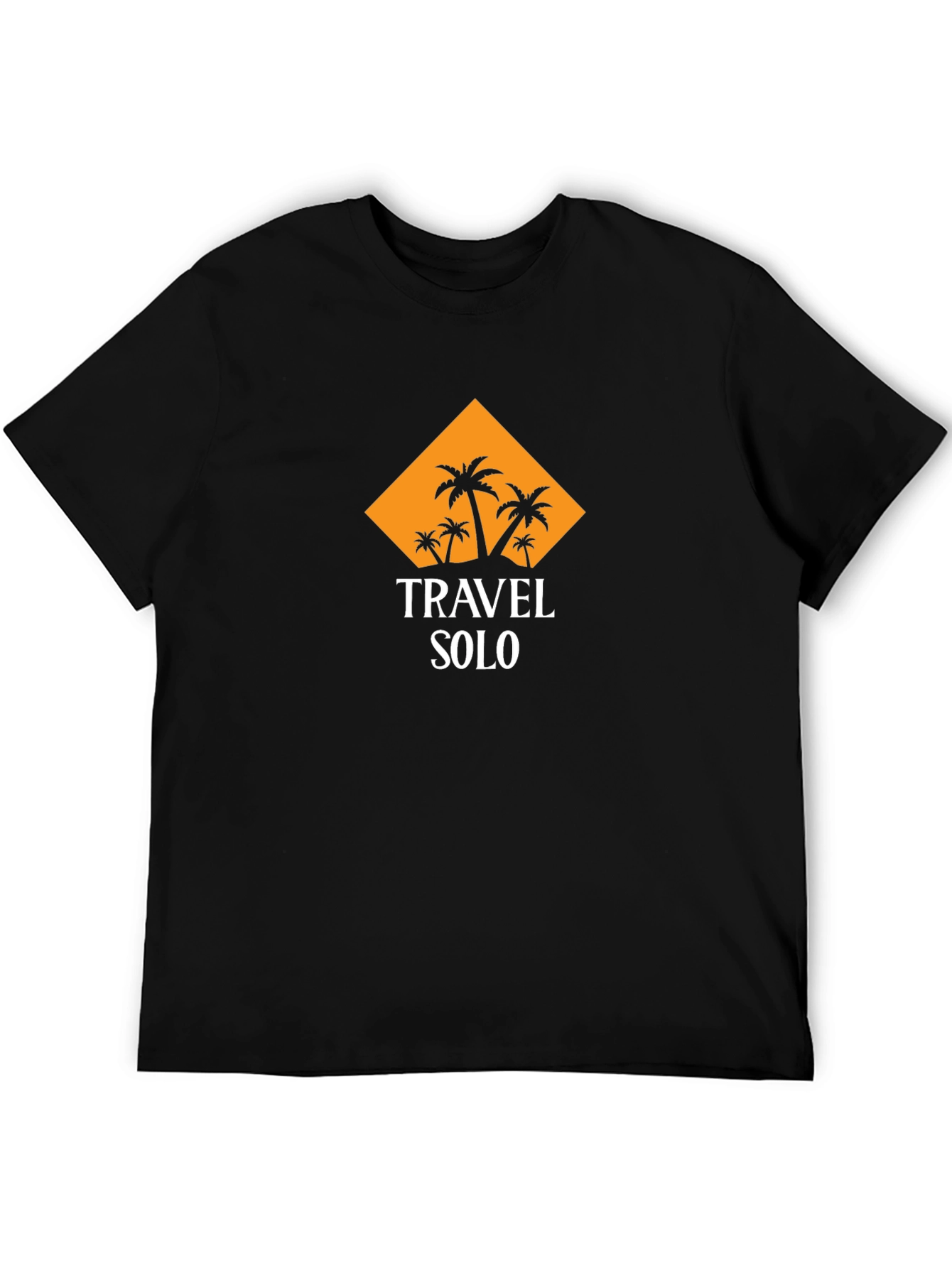 Travel Solo T-Shirt - Black Palm Tree Graphic Tee