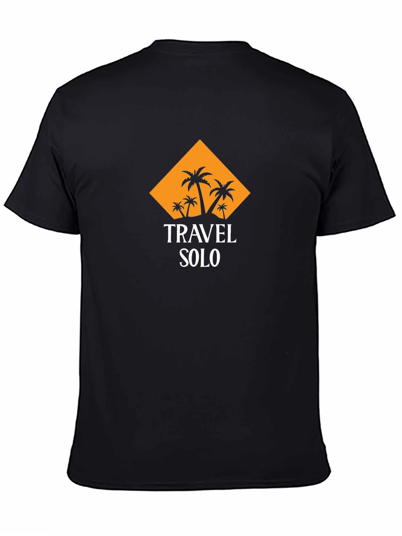 Travel Solo T-Shirt - Black Palm Tree Graphic Tee