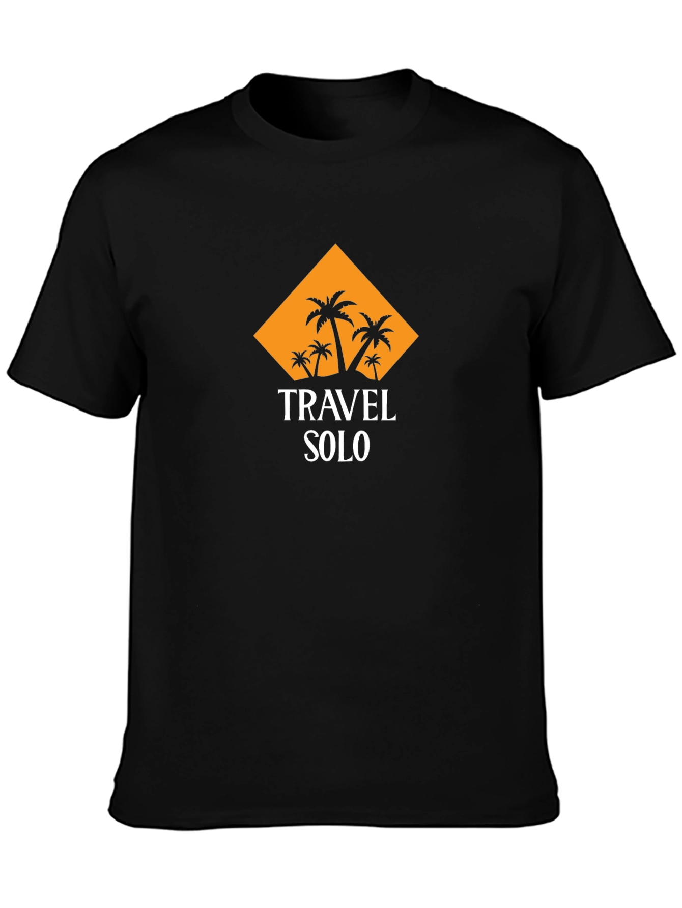 Travel Solo T-Shirt - Black Palm Tree Graphic Tee